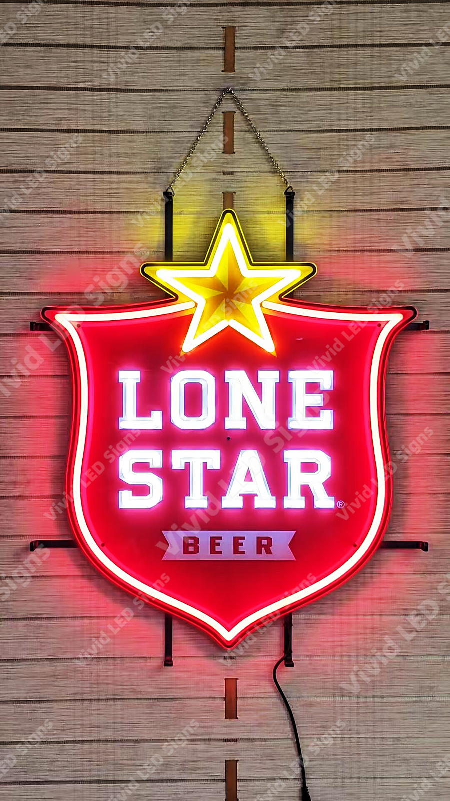 Lone Star Beer Texas TX Vivid LED Neon Sign Light Lamp With Dimmer HT 24\
