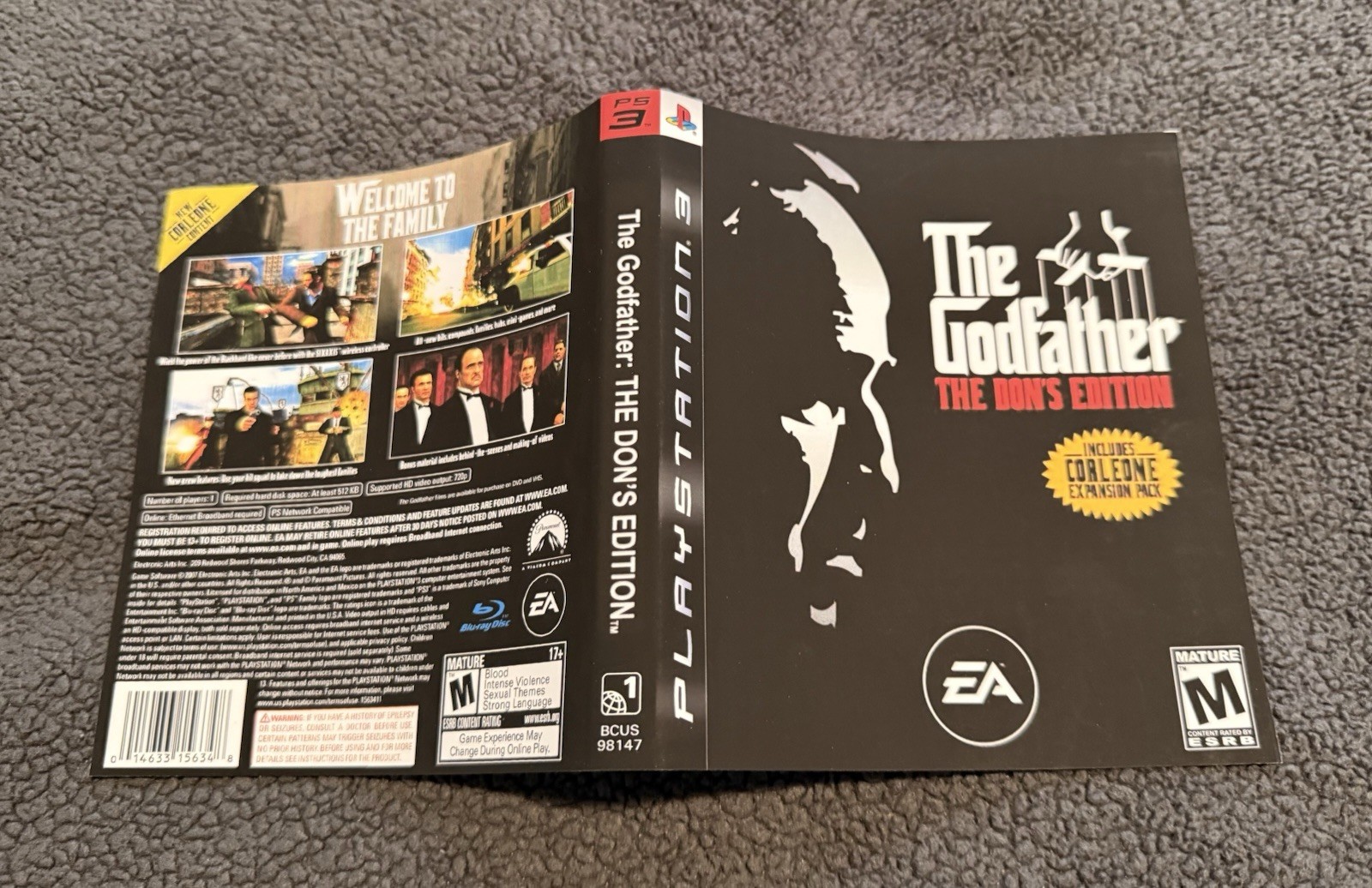 Ps3 God Father Don Edition Custom Cover Art Work Only