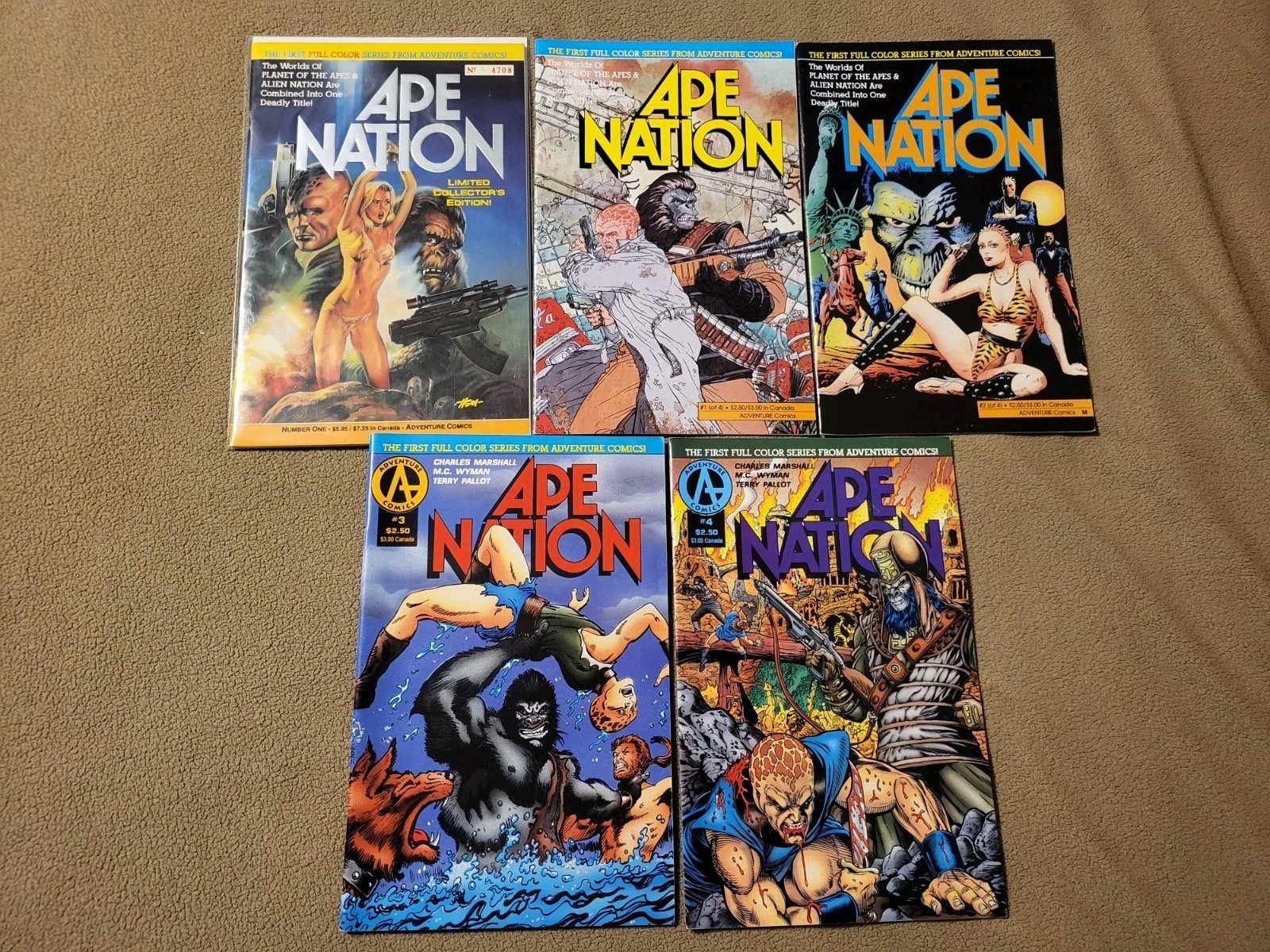 APE NATION 1-4 + LIMITED EDITION ALIEN NATION PLANET OF THE APES X-OVER 