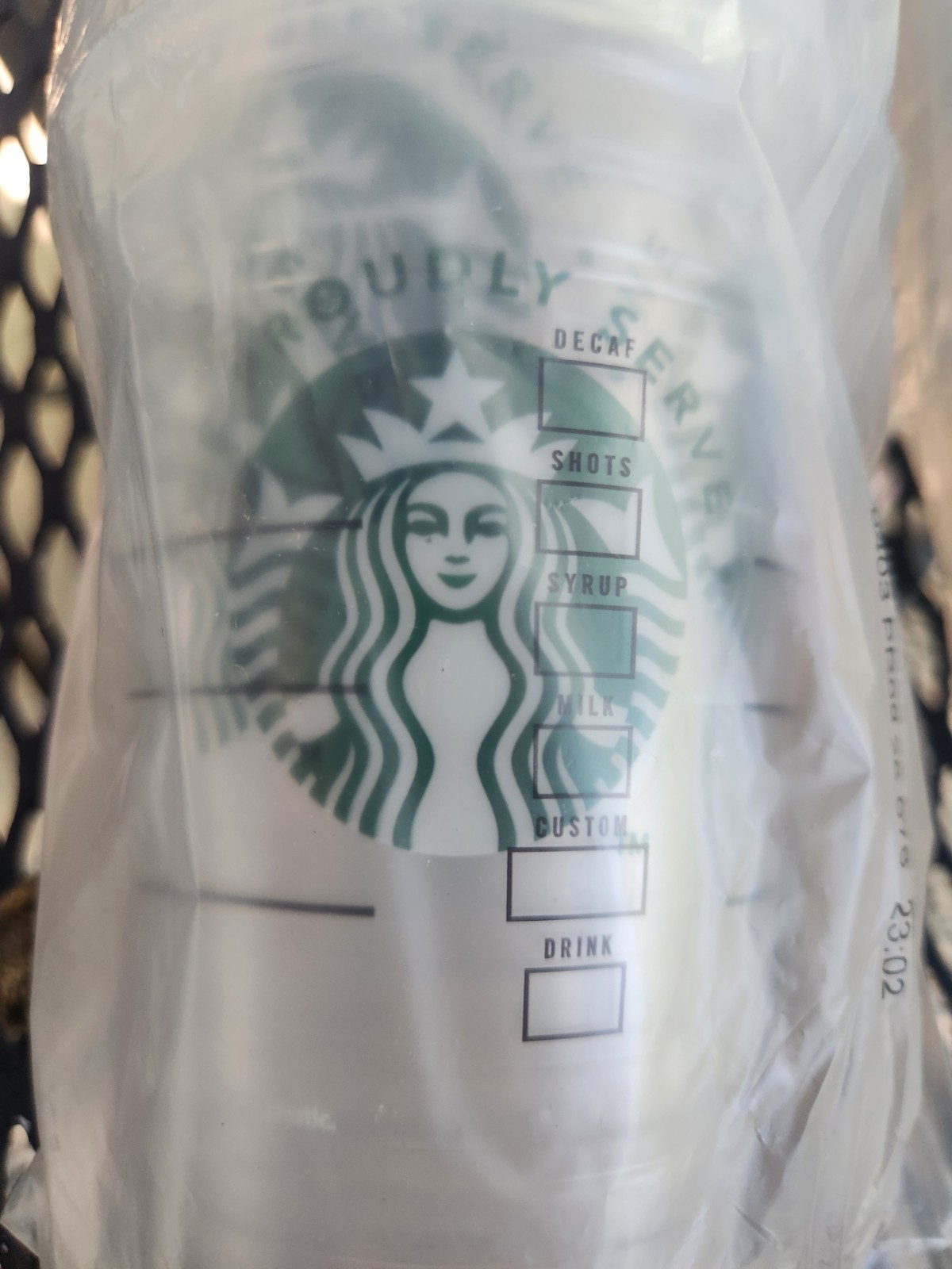 50 Starbucks Ice Grande 16 oz clear plastic cup New in sealed bag.