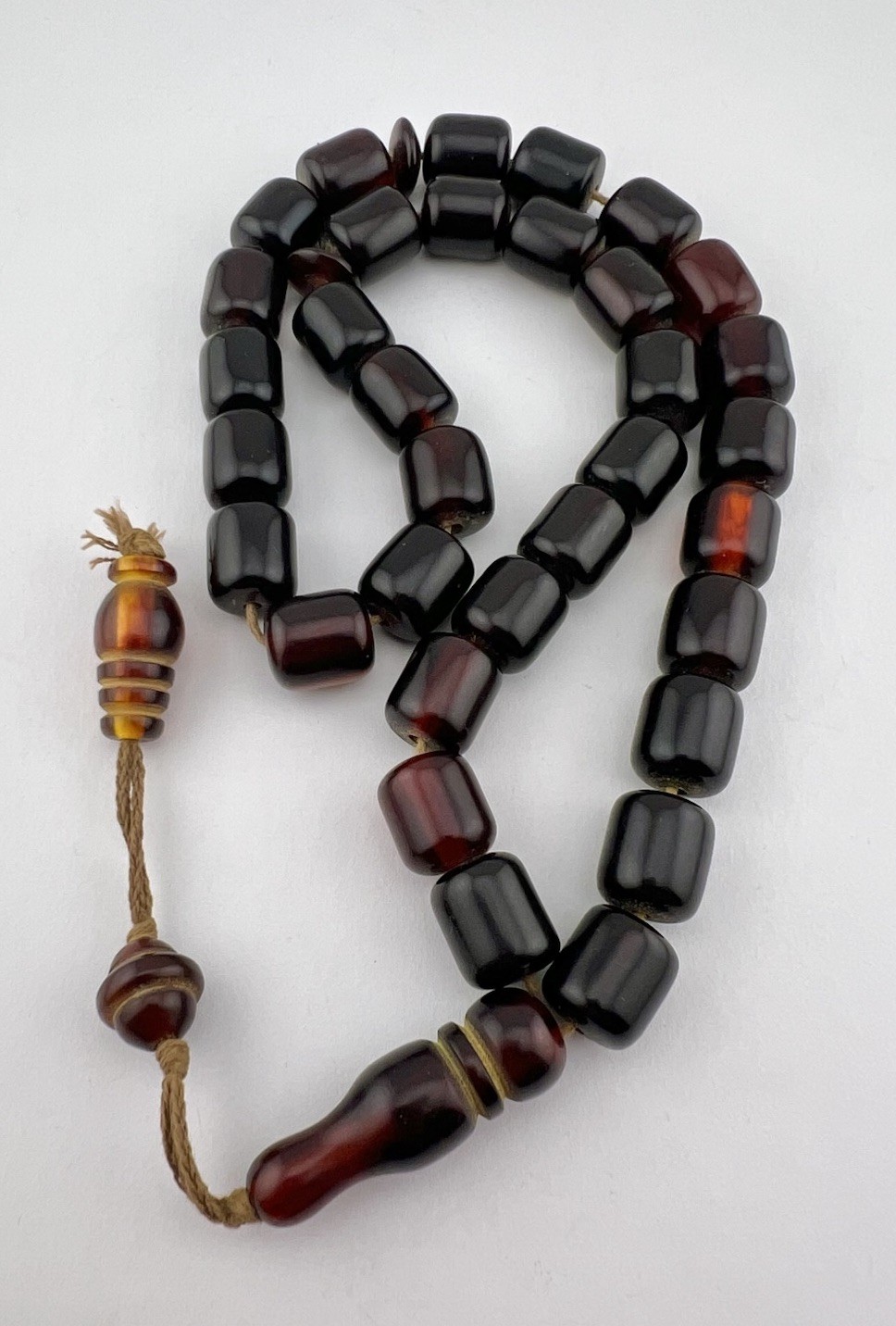 Antique Cherry Amber Bakelite Faturan Prayer Beads Necklace 635 Grams Mi G2U