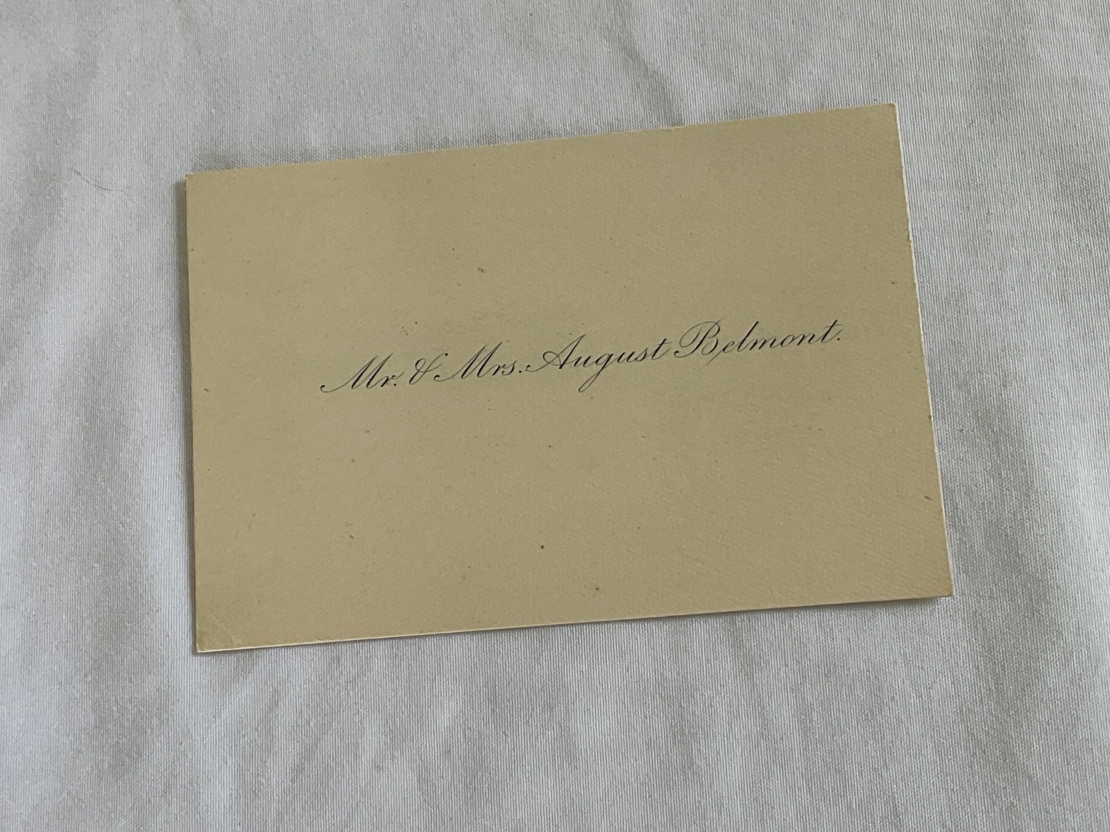 CIVIL WAR JEWISH FINANCIER AUGUST BELMONT CALLING CARD DEMOCRATIC NAT COMM