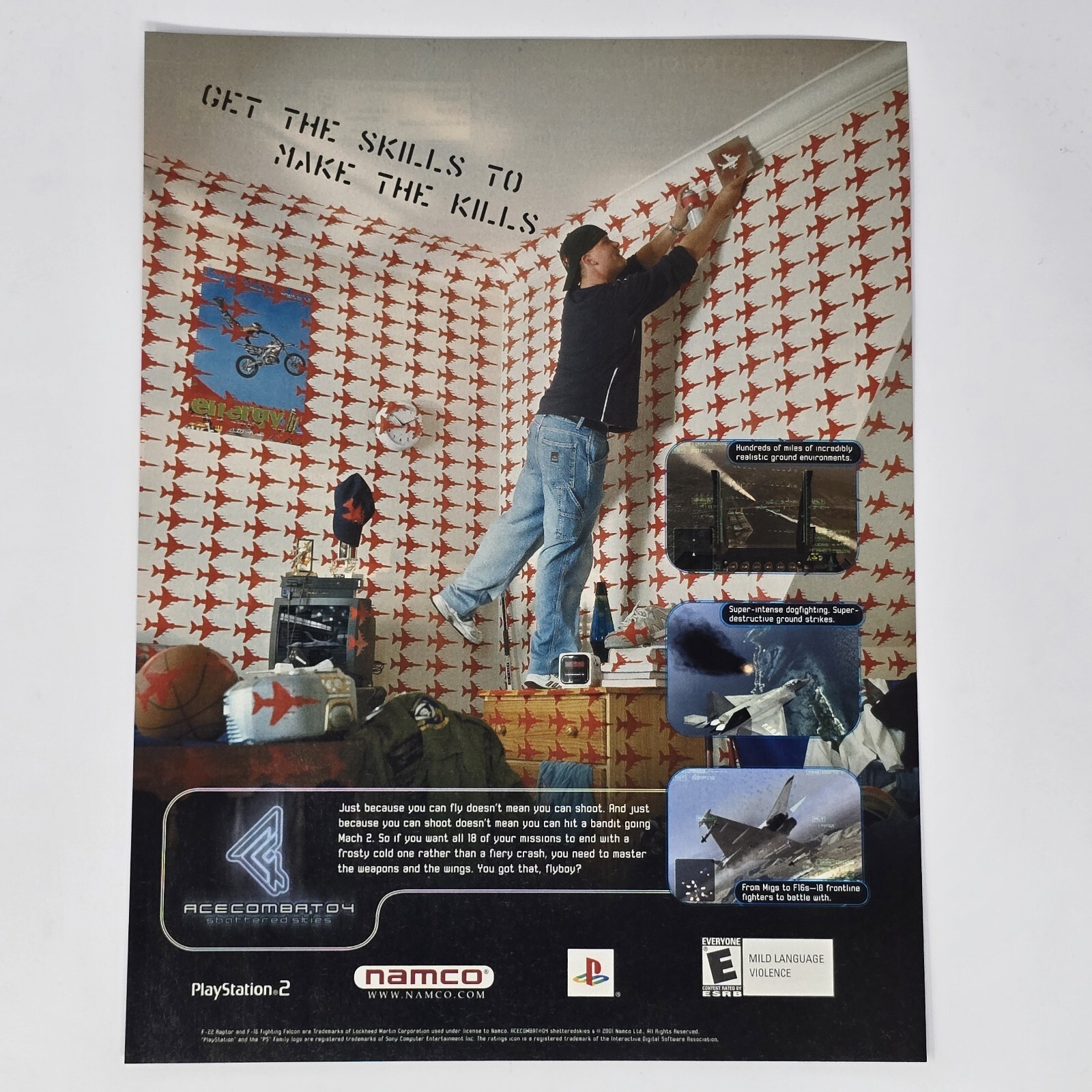 Ace Combat 4 PS2 Namco Get The Skills Print Ad/Poster Official Promo Art