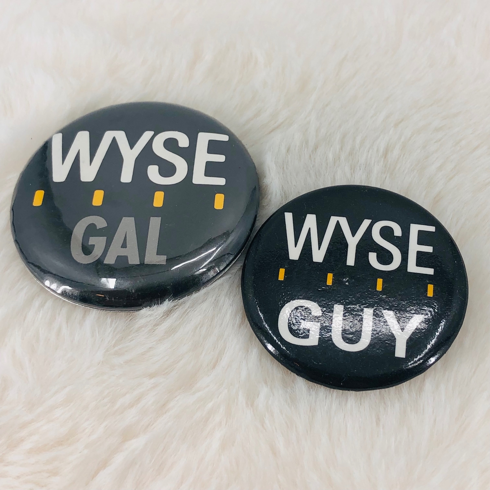 Vtg WYSE Gal & Guy Cloud Computing Advertising Button Pin Lot - Dell Computer
