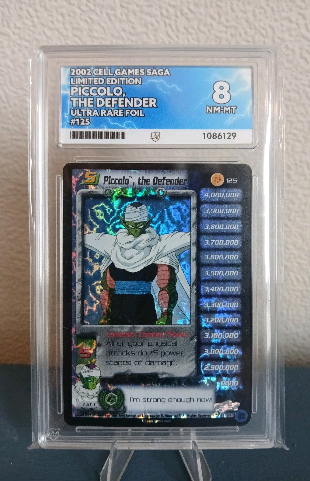 Piccolo The Defender #125 Limited Foil Score DBZ 2002 Cell Games ACE 8 POP 1