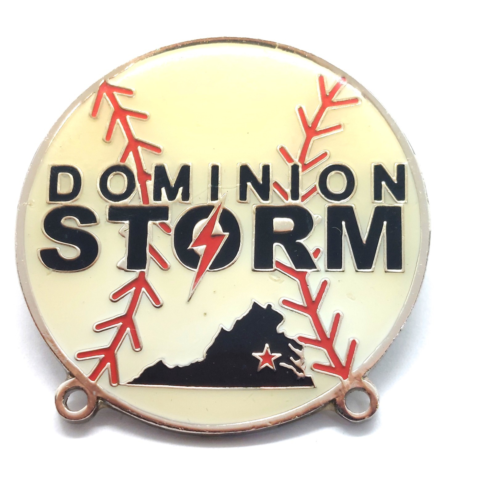 Dominion Storm Baseball Team Pin Virginia Map Lightning Logo Youth Sports