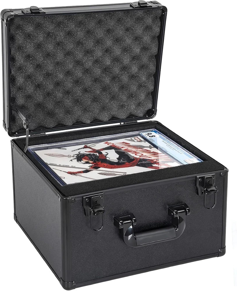 Aluminum Graded Comic Book Storage Box, Hard Case Fits for 14 CGC Graded Comic B