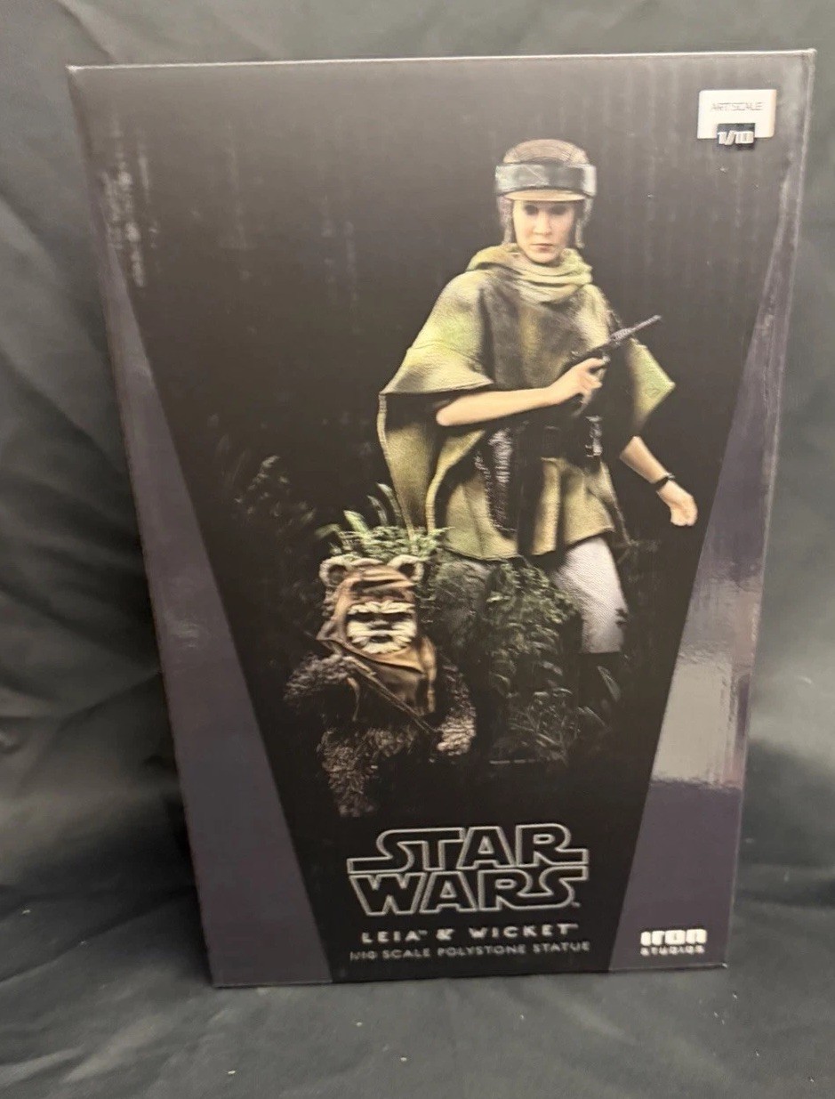 1:10 Star Wars Return of the Jedi Leia & Wicket Statue Iron Studios NRFB  🔥