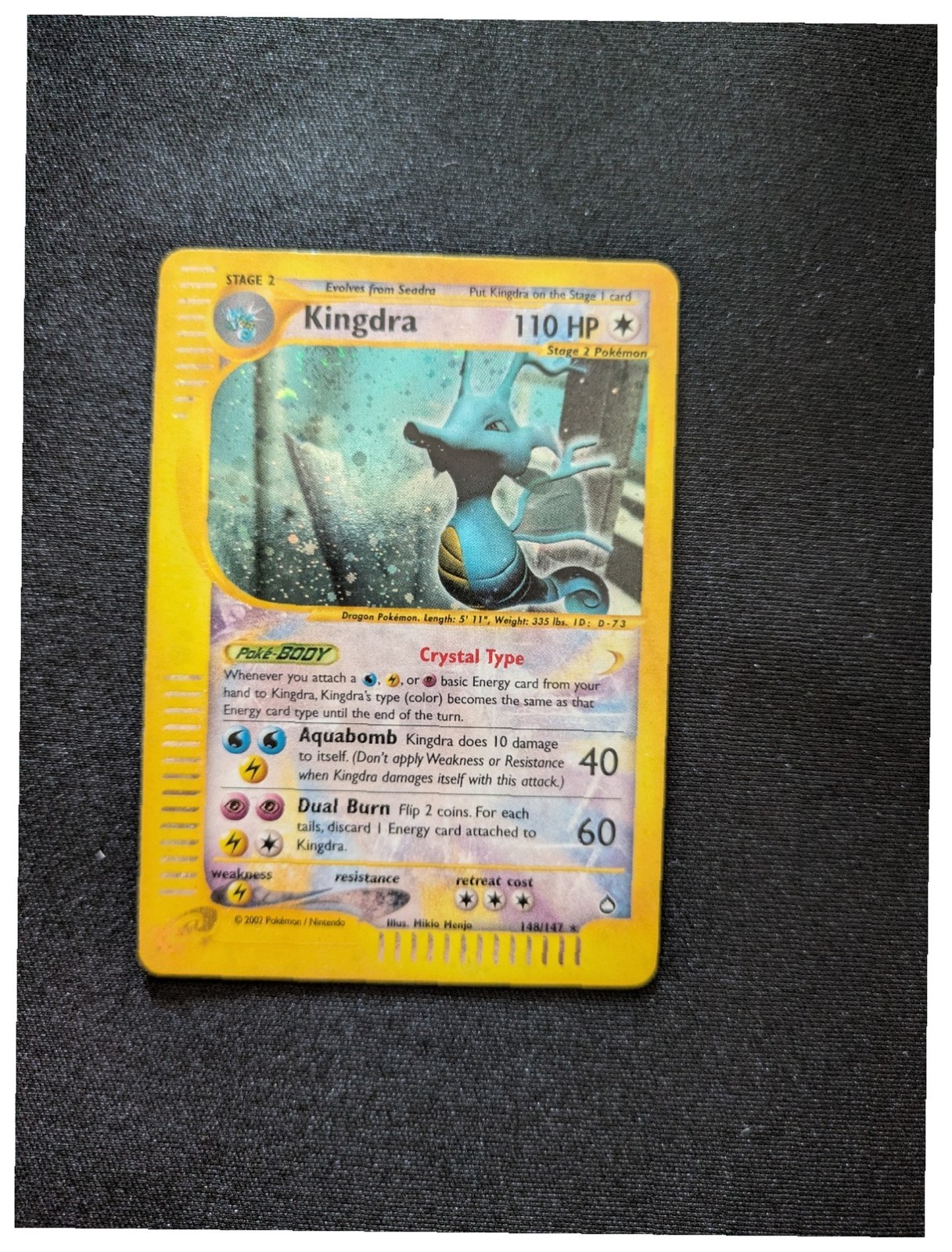 2002 Pokemon Aquapolis Crystal Kingdra 148/147 Holo English WOTC
