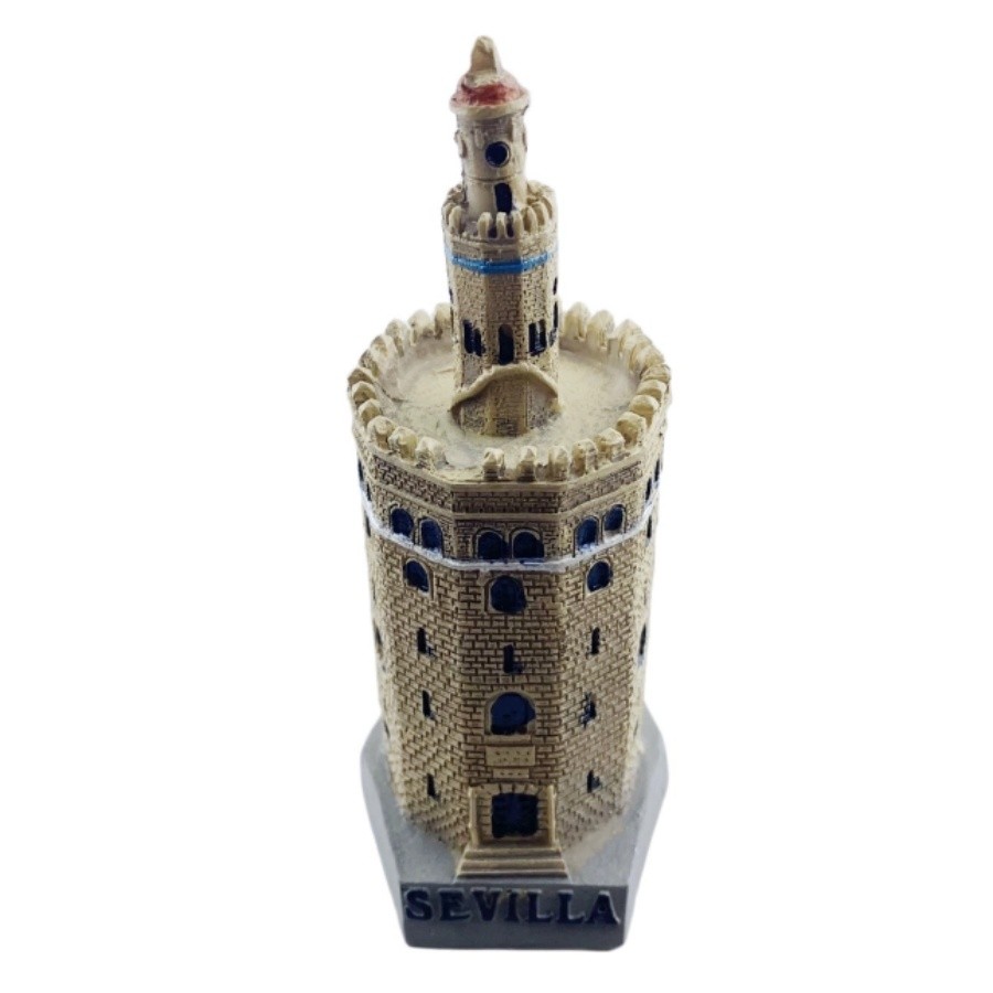 Spain Sevilla Torre del Oro Resin Landmark Model Figurine Resin Souvenir Table