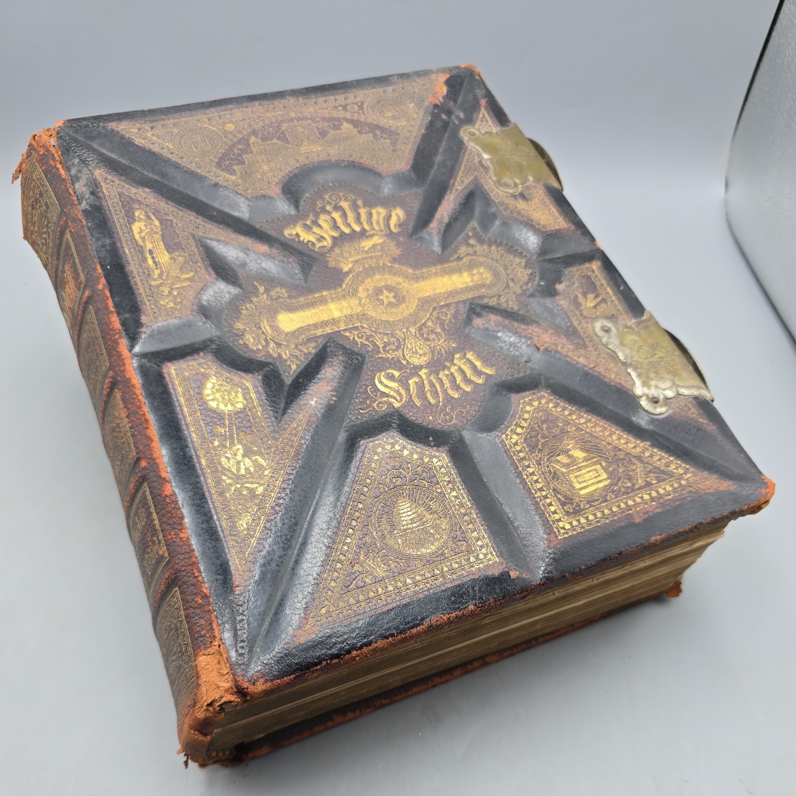1800's Antique German Bible Martin Luthers Illustrated Bound Heilige Schrift