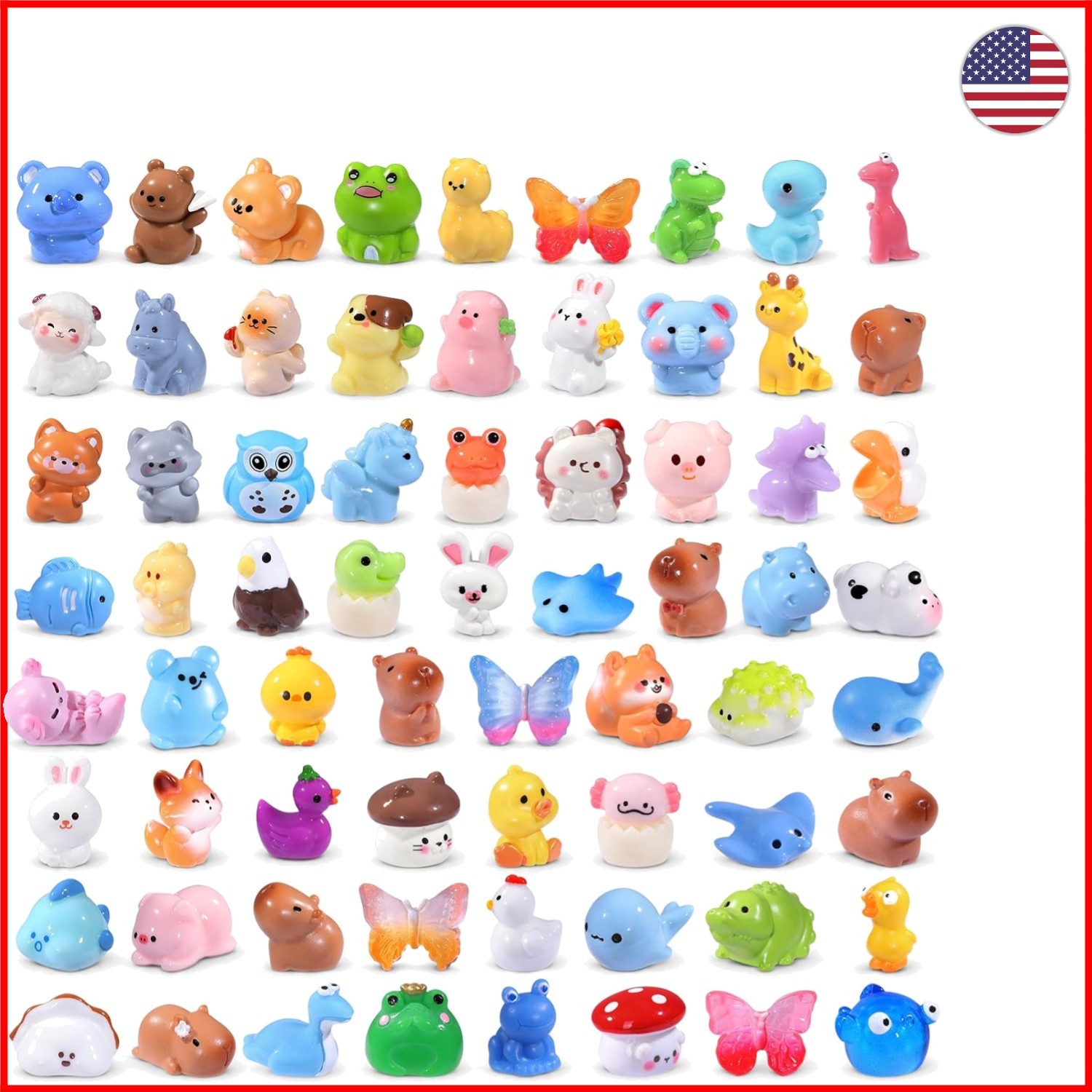 68PCS Vibrant Mini Resin Animals - Perfect for Unique Gifts and Creative Play
