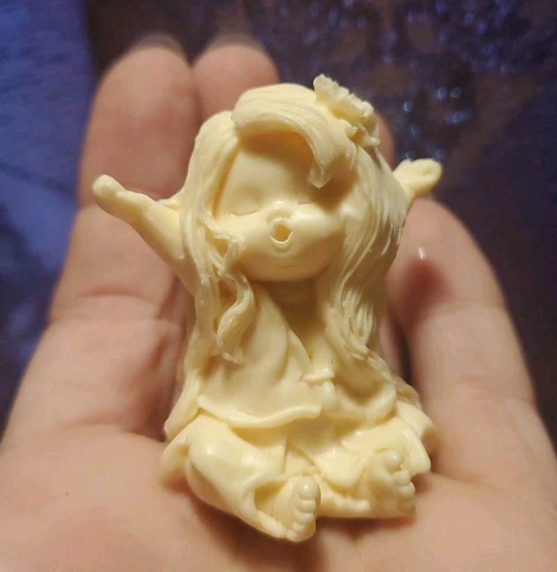 SALECarved Tagua Nut Fairy Baby Figure