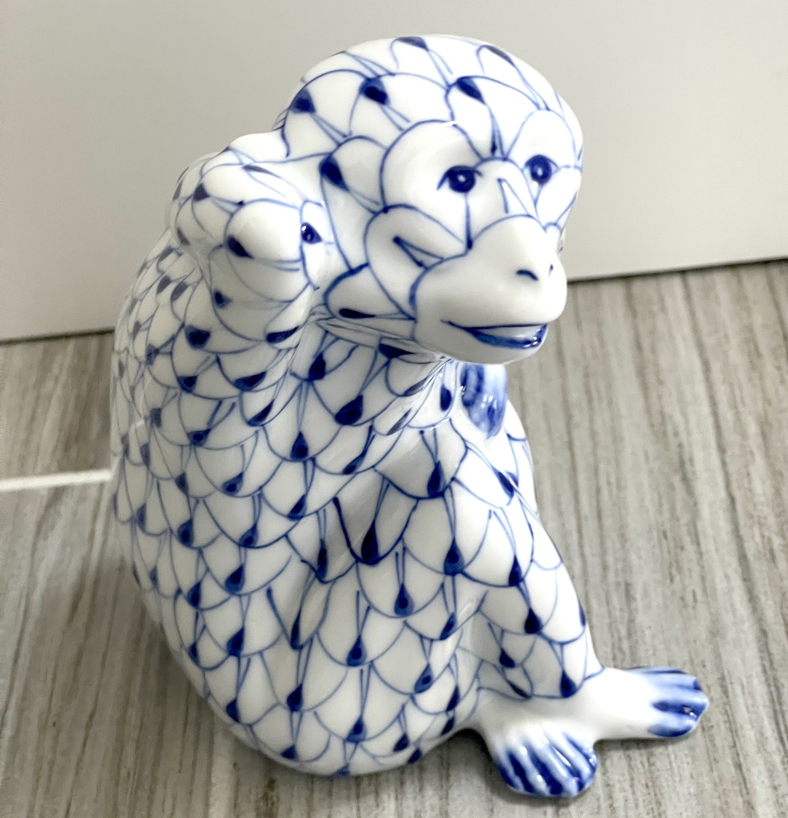 Vintage Blue Fishnet Monkey  By Andrea Of Sadek