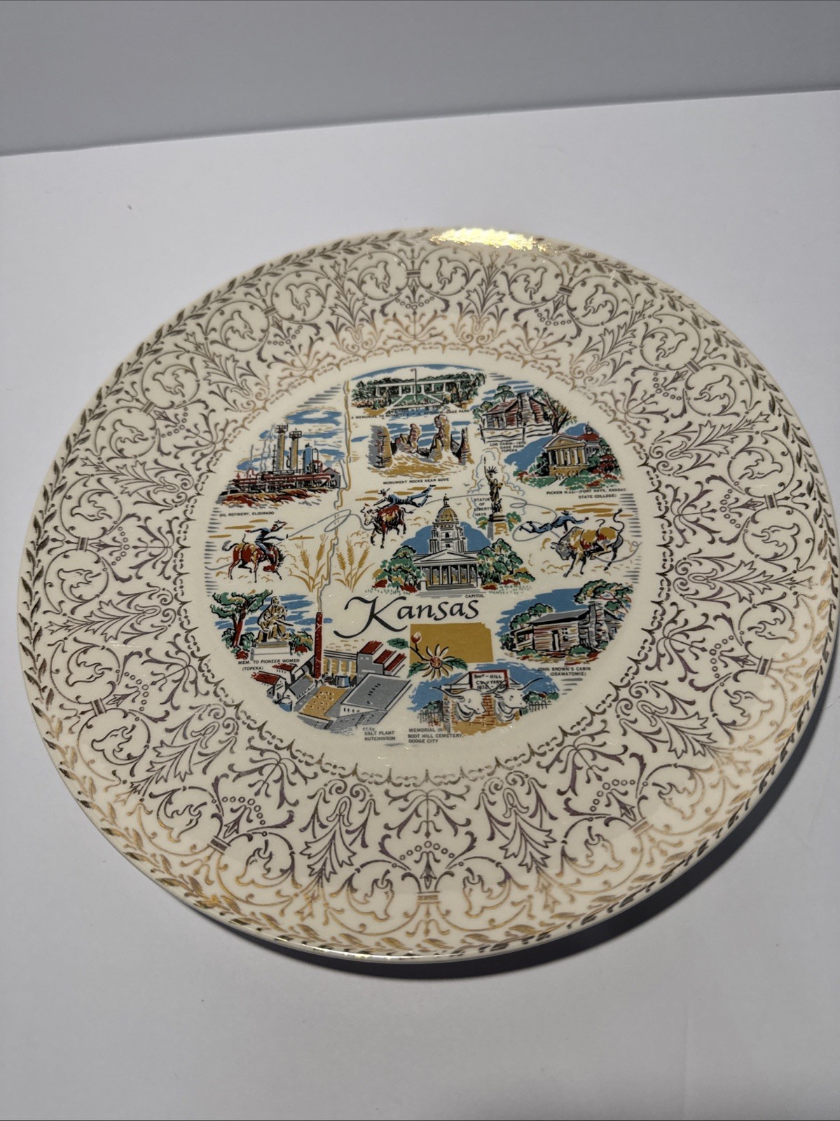 Vintage Kansas State Collectors Plate