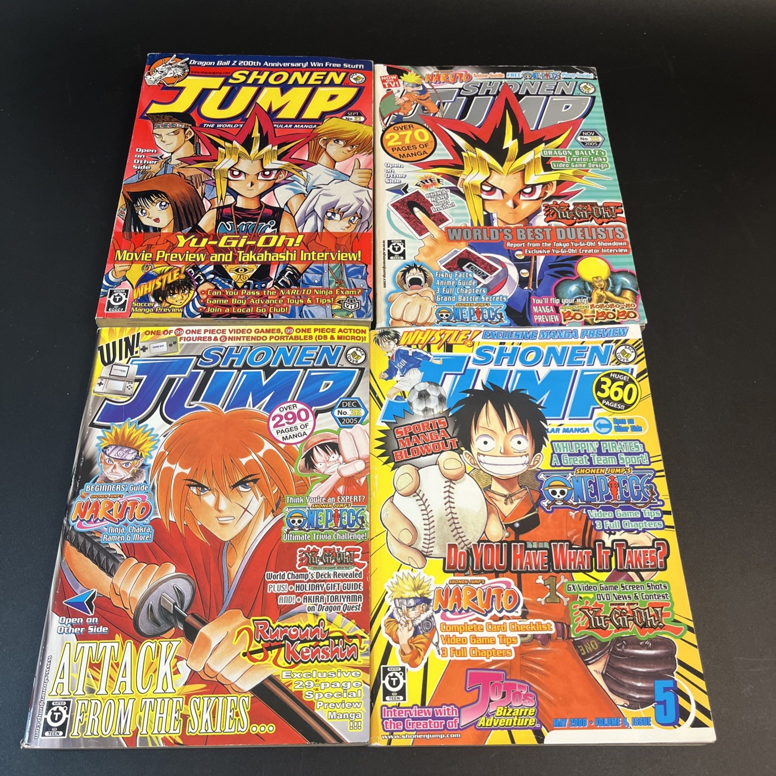4 Shonen Jump Book Manga Magazine Lot #2004-2006 Yu-Gi-Oh Naruto Dragon Ball Z