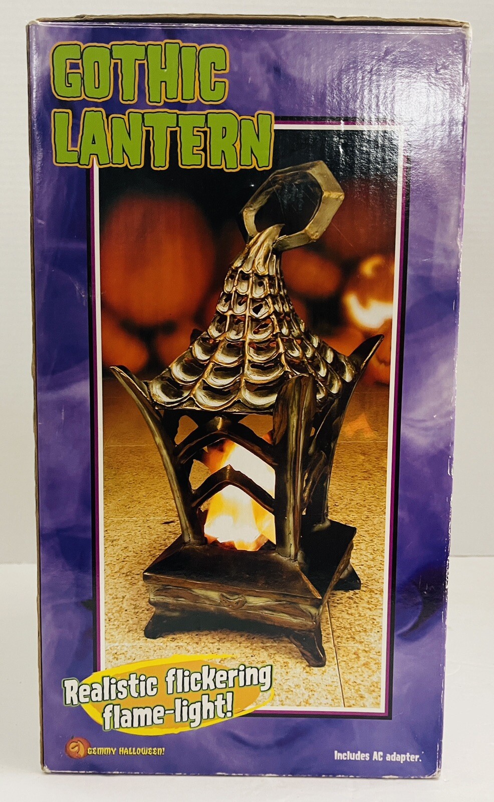 Halloween 2003 GOTHIC LANTERN Realistic Flickering Flame WORKS W/ BOX