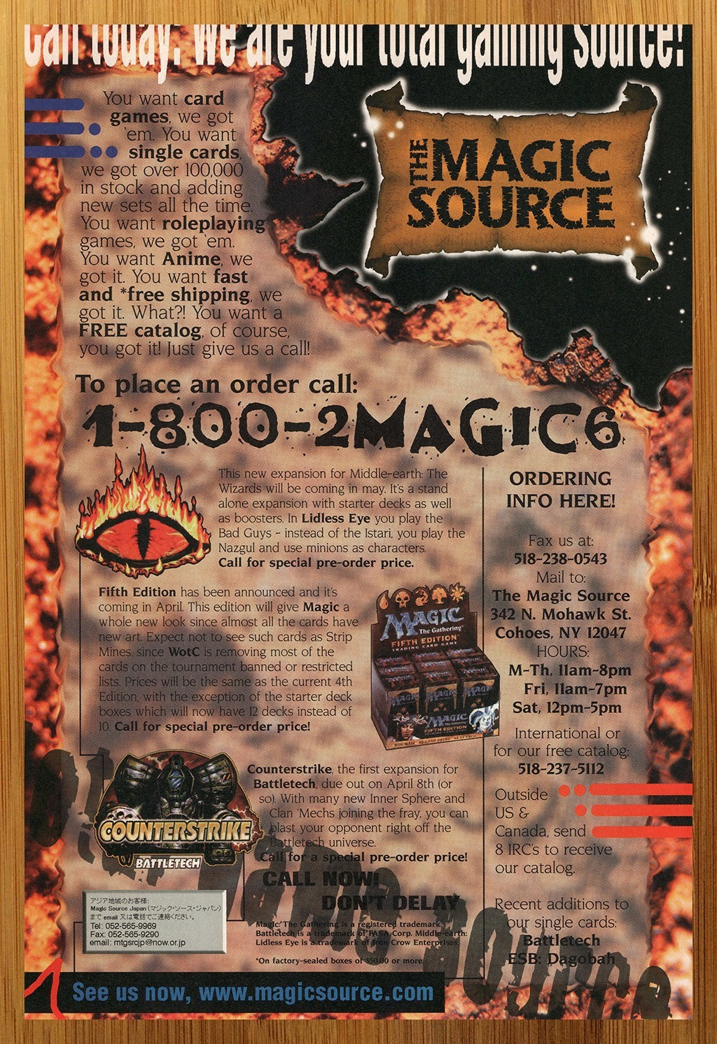 1997 The Magic Source Print Ad/Poster Middle Earth BattleTech CCG TCG Cards Art