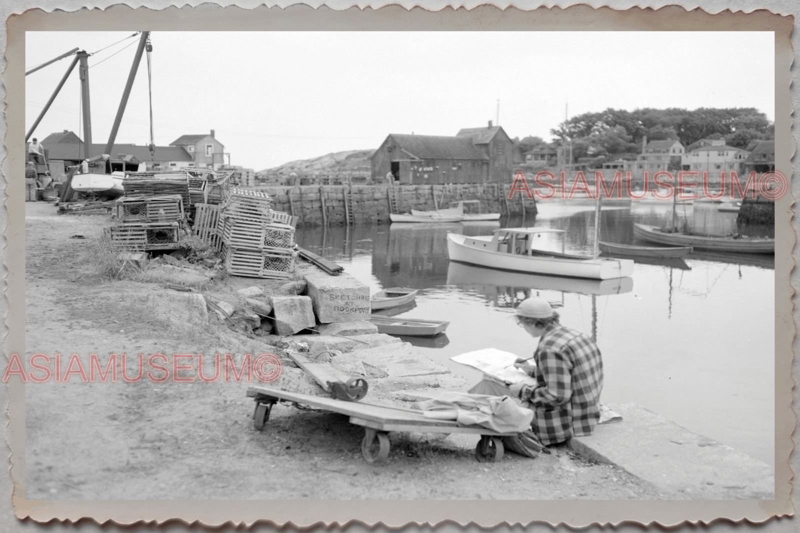 50s ROCKPORT ARANSAS TEXAS AMERICA ARTIST HARBOR OLD VINTAGE USA Photograph 8256