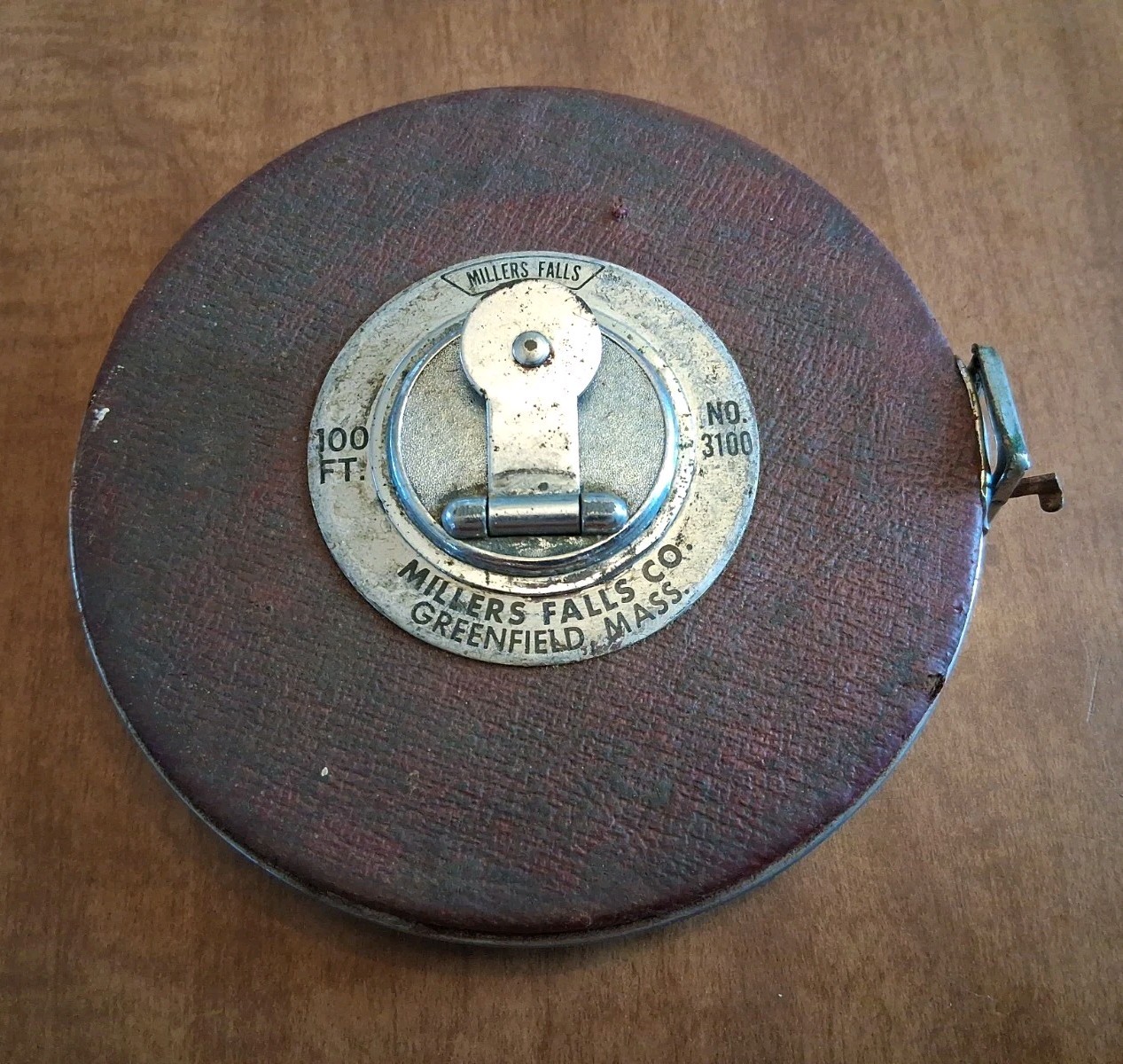 VINTAGE MILLERS FALLS ANTIQUE ROUND 100FT TAPE MEASURE NO. #3100 