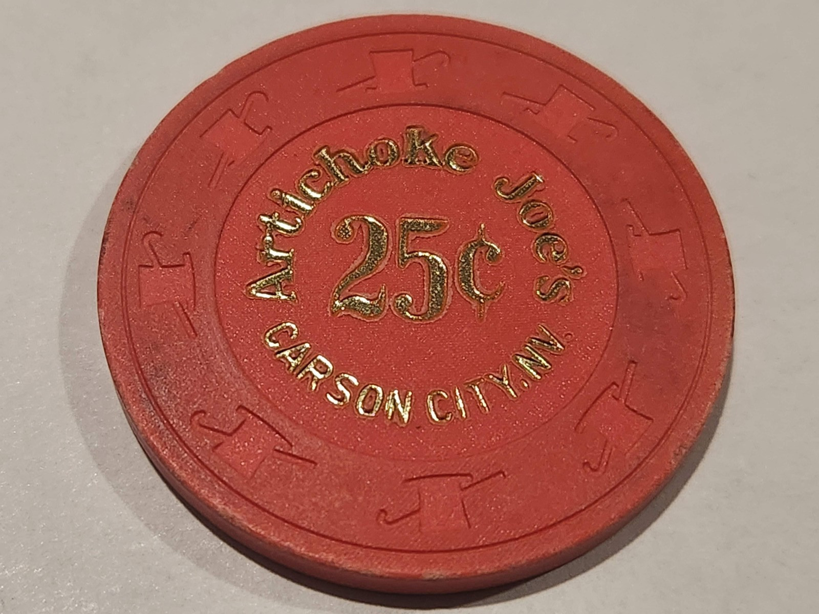 $.25 Casino  Chip ARTICHOKE JOE'S - CARSON CITY, NV