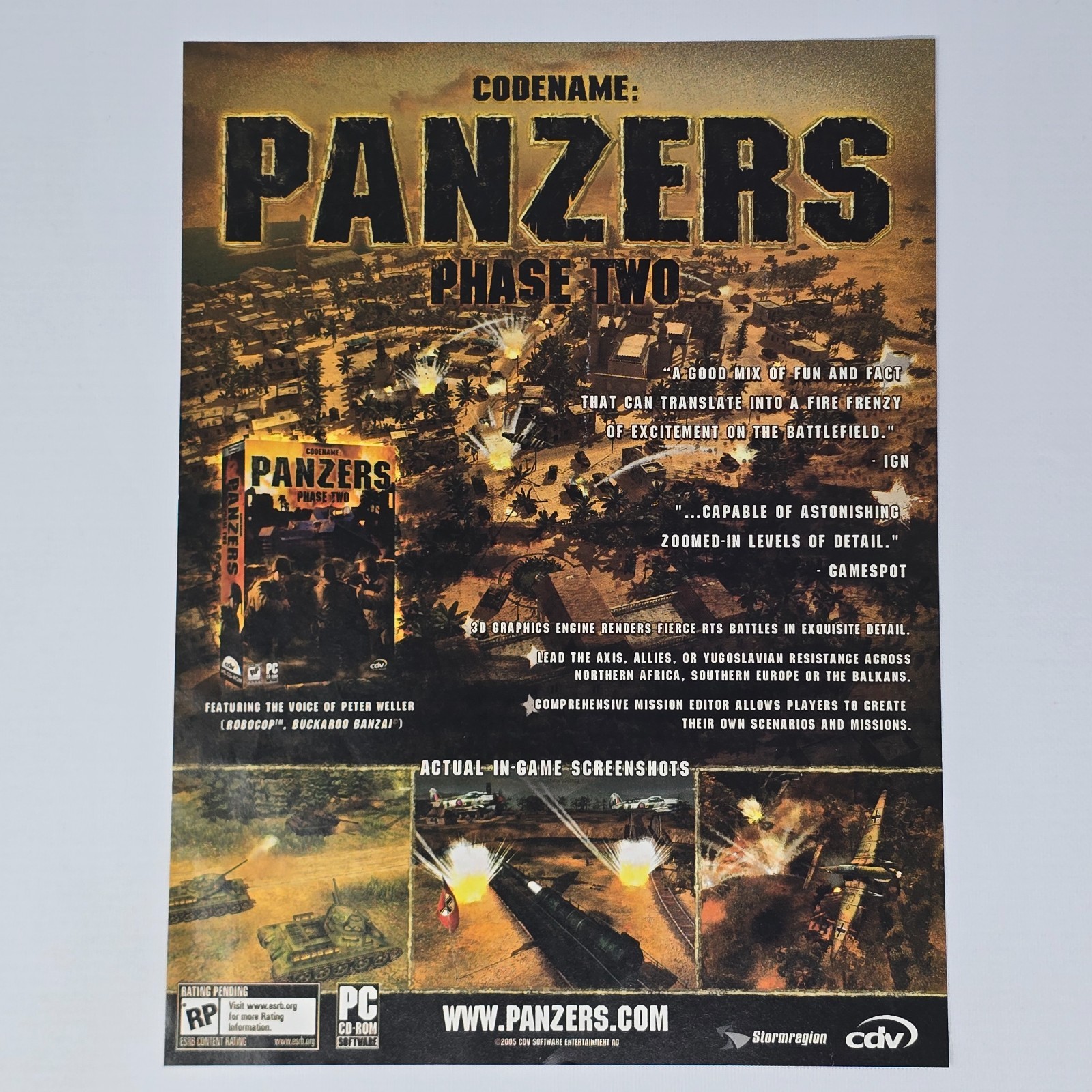 Codename Panzers Phase Two PC Mix Of Fun And Fact Print Ad/Poster
