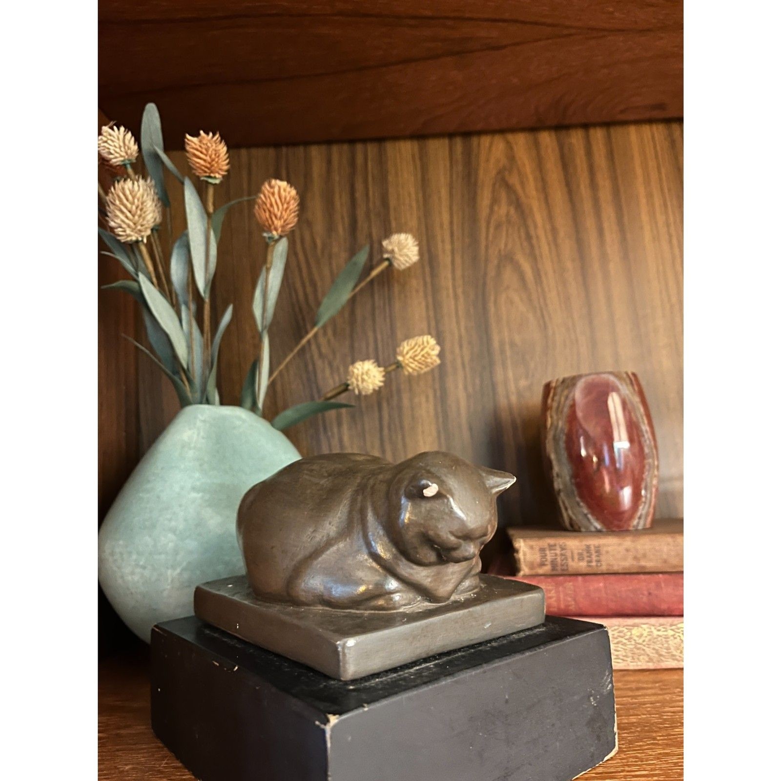 Vintage 1977 Alva Museum Replicas Jane Poupelet Statuette of a Cat Sculpture AMR