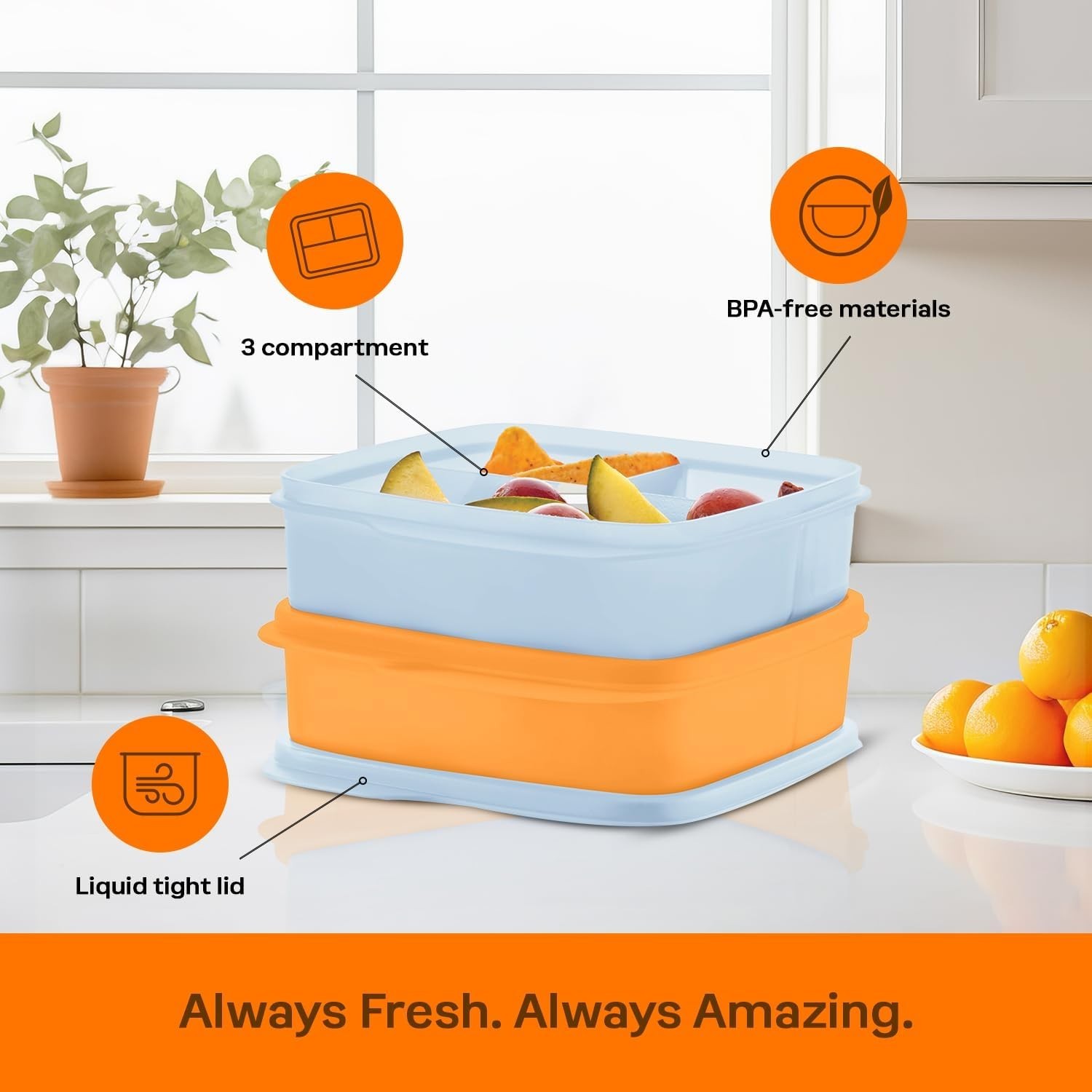 Tupperware Random Colors Eco + Lunch It Container Set 2 NEW