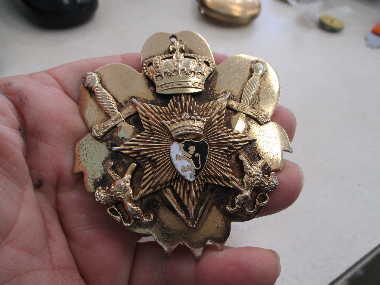 Antique Scottish Coat of Arms Medallion, 3