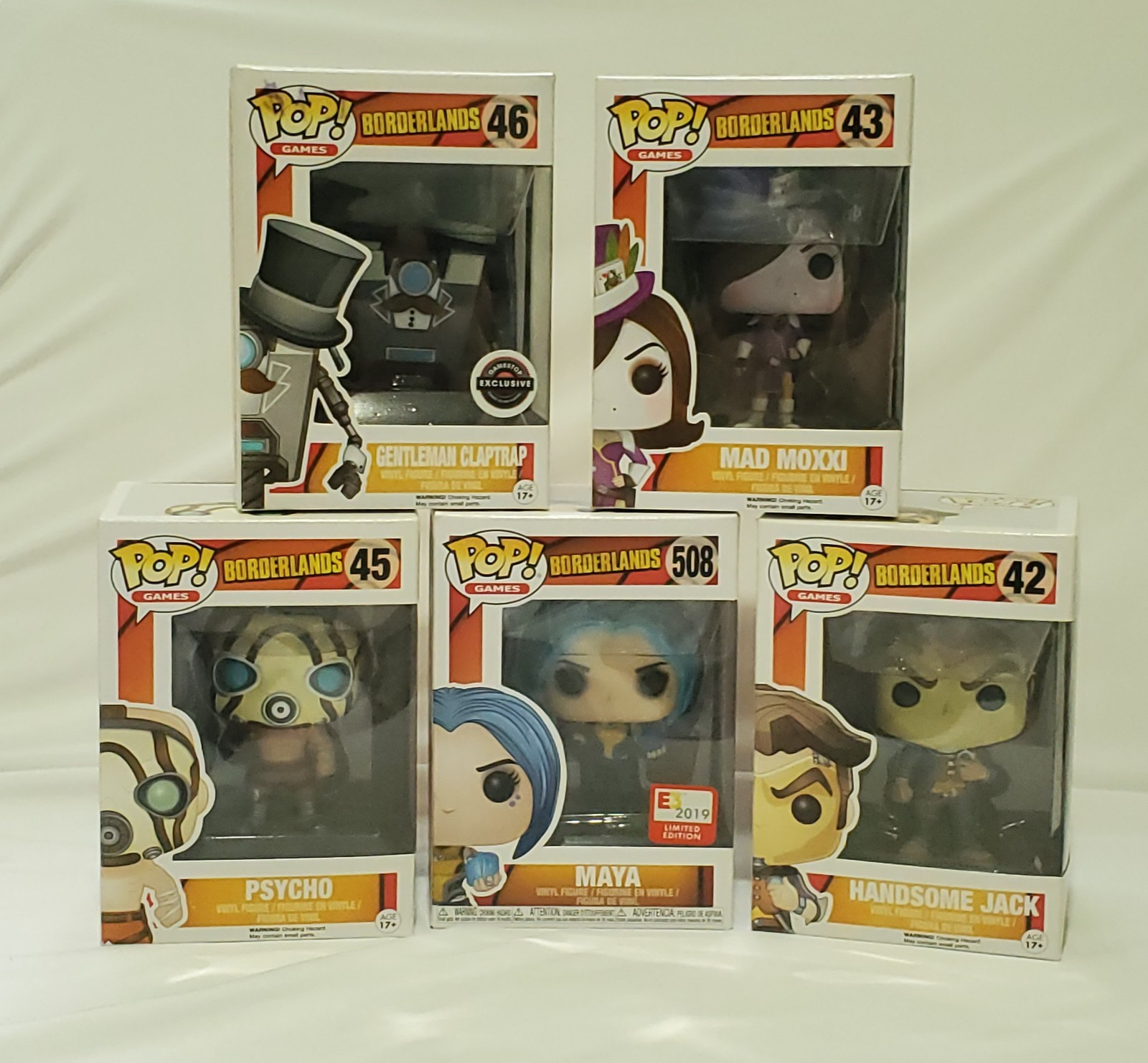 Funko Pop Borderlands Lot of 5 Vaulted Games Maya Handsome Jack Psycho Moxxi GS