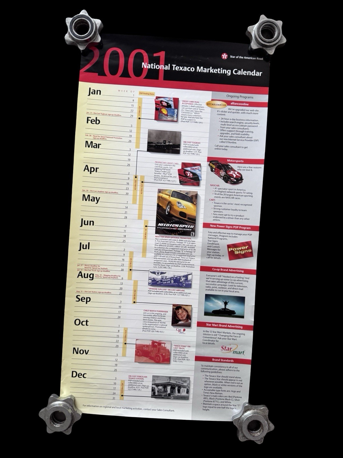 Texaco 2001 Gas Service Station Display Poster & Mailing Tube 12 x 24