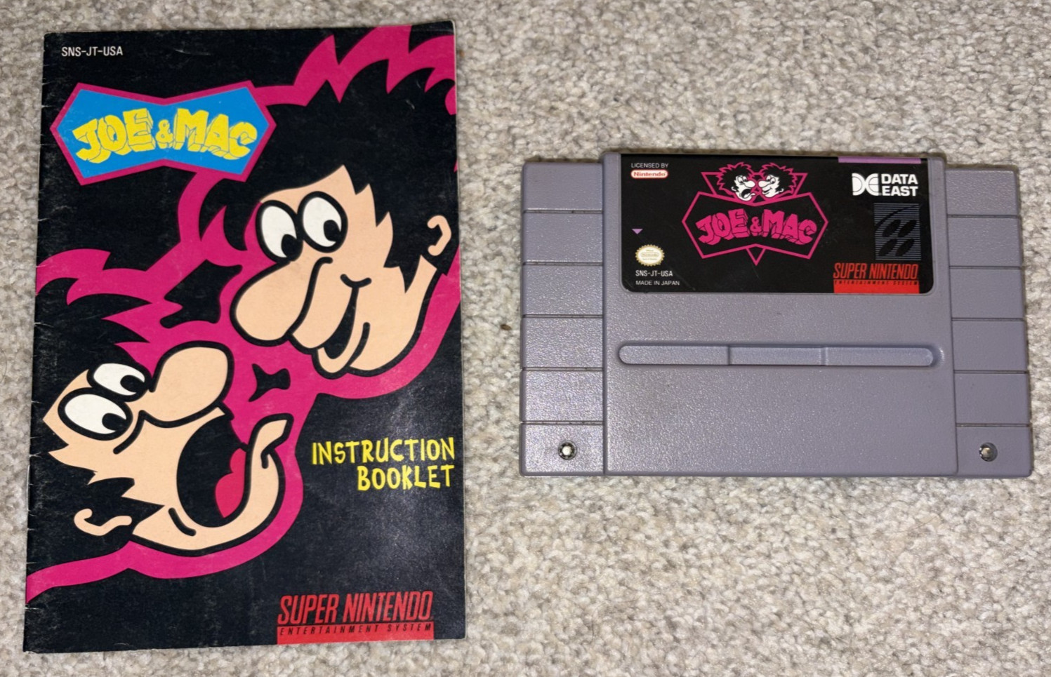 Joe & Mac - Super Nintendo (SNES) - Authentic Cartridge + Manual
