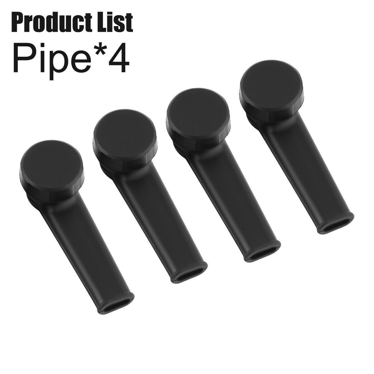 4PCS Mini Black Silicone Hand Pipe With Dust Cap Portable Washable Pocket