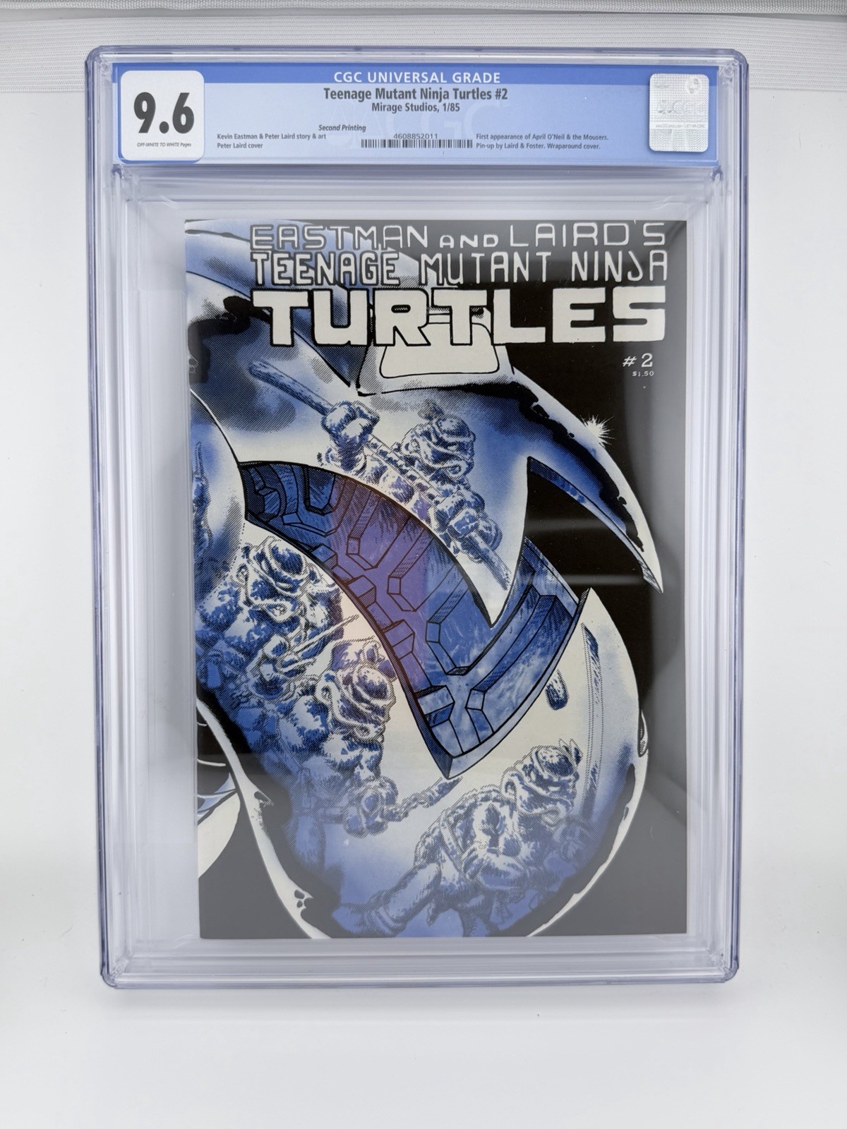 TMNT #2 CGC 9.6 2nd Print 1985 1st April O’Neil Mousers Mirage