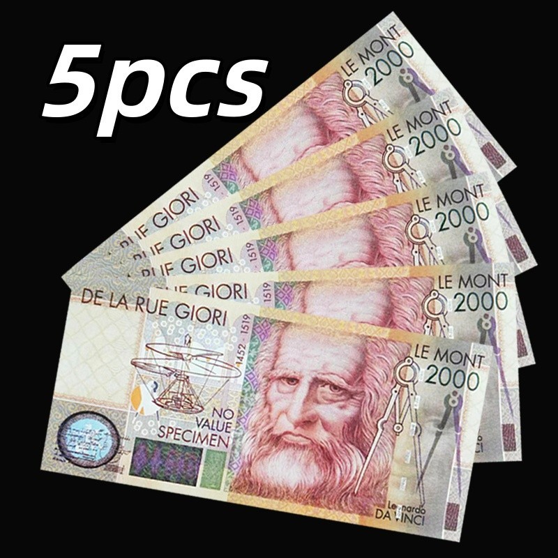 5 PCS De La Rue GIORI, Leonardo Da Vinci, Test Note/Specimen 2000, UNC