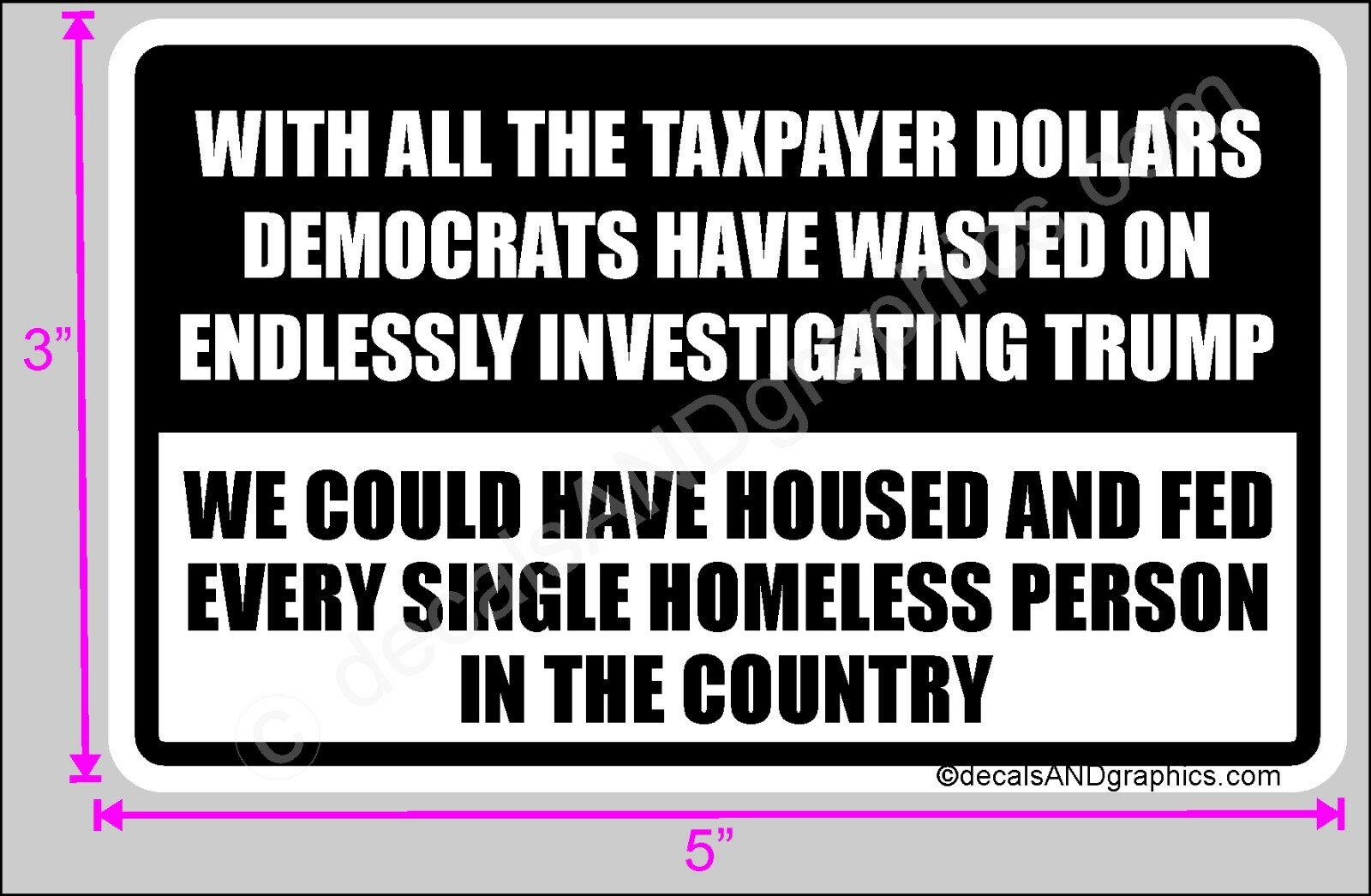 TRUMP 2020 MAGA STICKER ENDLESS INVESTIGATIONS ANTI LEFT SUPPORT DECAL