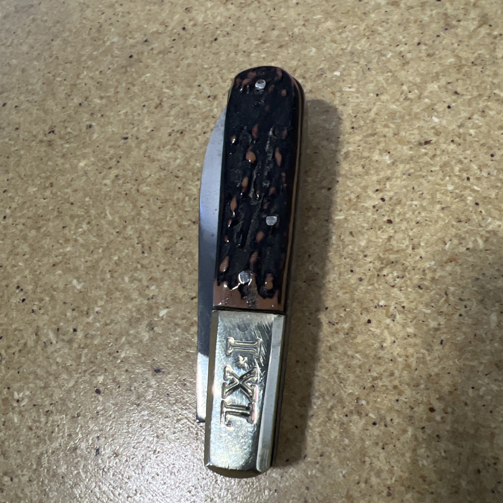 VINTAGE 2 BLADE  IXL George Wostenholm Sheffield England barlow knife ANTLERD 