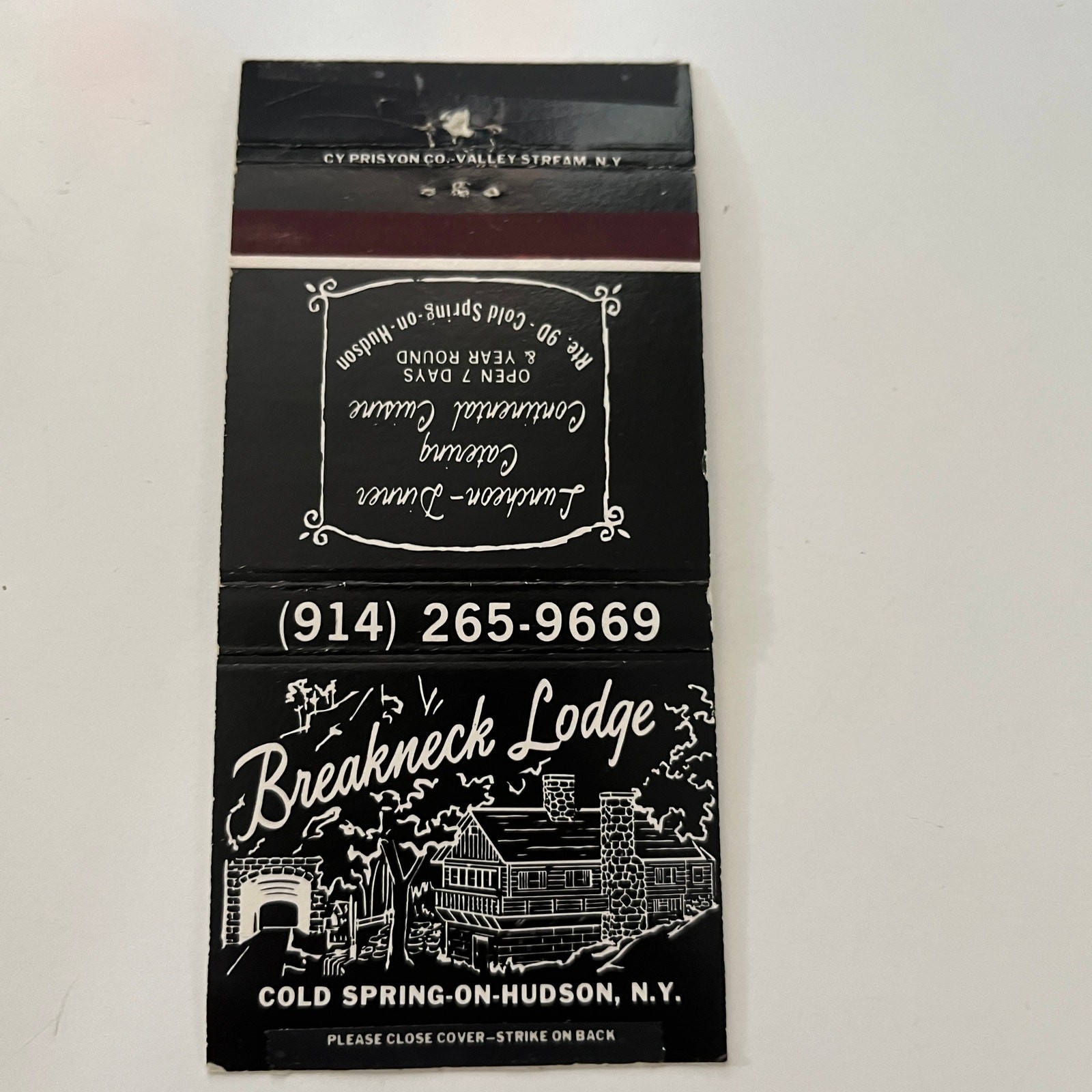 Breakneck Lodge Rte 90 Cold Spring-On-Hudson NY Vintage Matchbook Cover SMM11-2