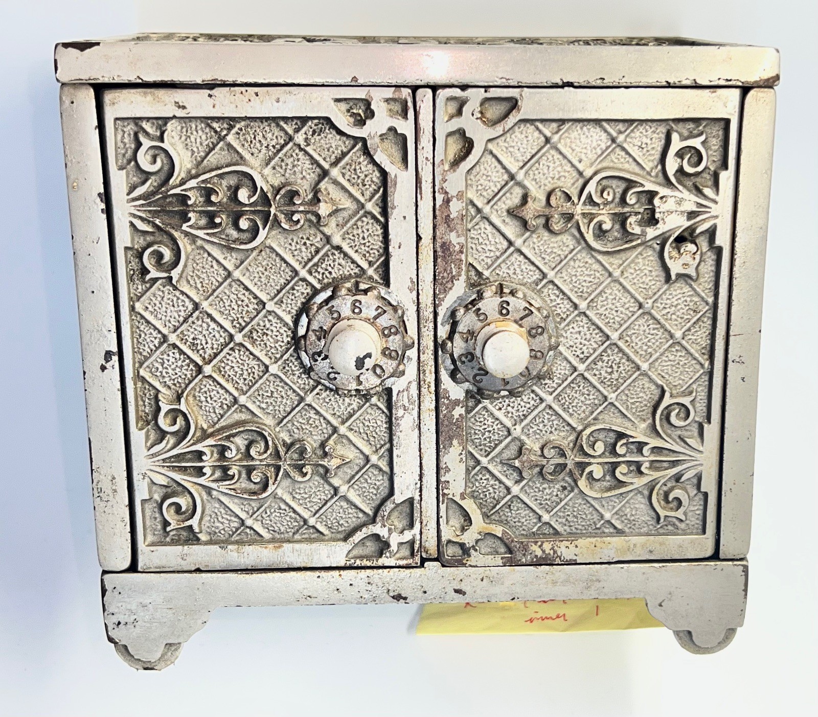 Antique Cast Iron Chicago Savings/New York National Double Door Safe Bank Kenton