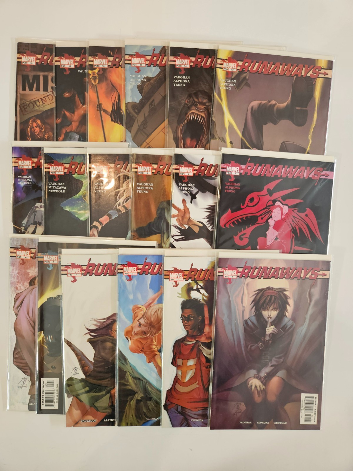 RUNAWAY, Vol. 1 #1-18 complete set 2005 Marvel Comics Brian K. Vaughn Chen NM