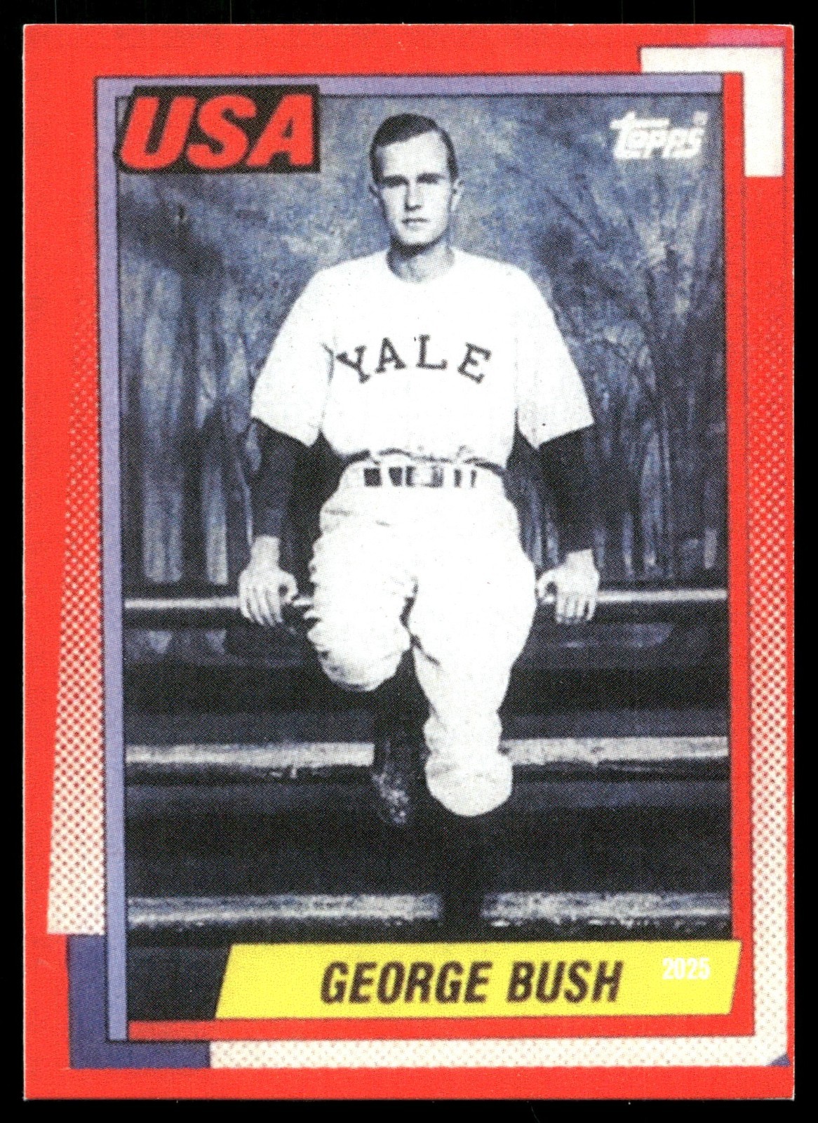 1990 Topps George Bush Baseball NOVELTY Card - President Yale USA