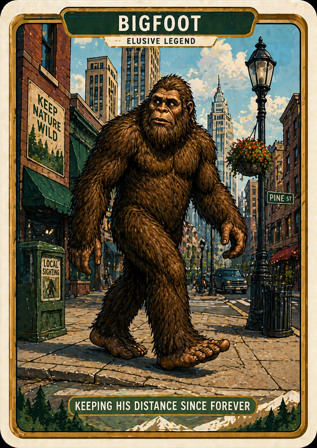 Custom Designed Bigfoot card - Parody/Novelty Trading Card - 2 Sides
