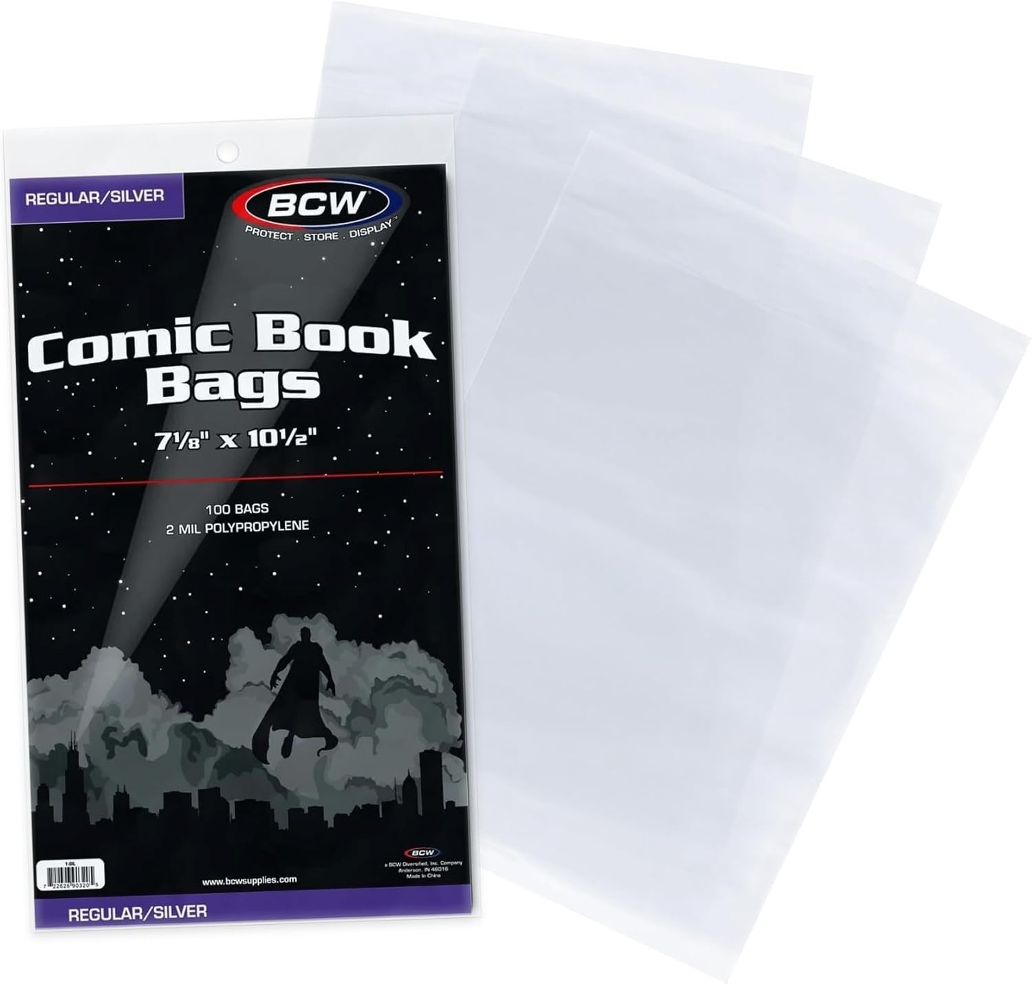 Case of 1000 BCW Silver Age Comic Book Poly Bags - 7 1/8 X 10 1/2