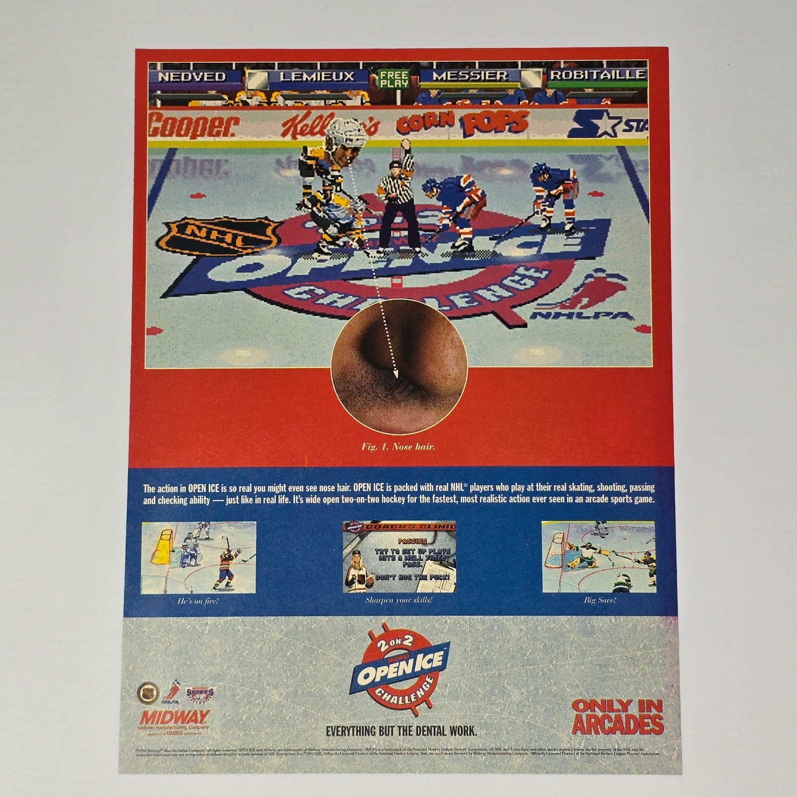 NHL Open Ice 2 on 2 Challenge Arcade Dental Work Print Ad/Poster Promo Art
