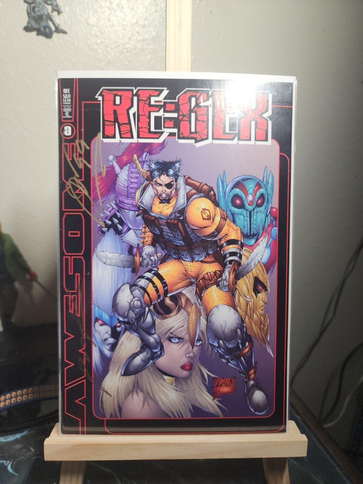 Awesome Comics Re-Gex 0 + 1 + Convention Edition Signed By Liefeld Loeb Batt COA