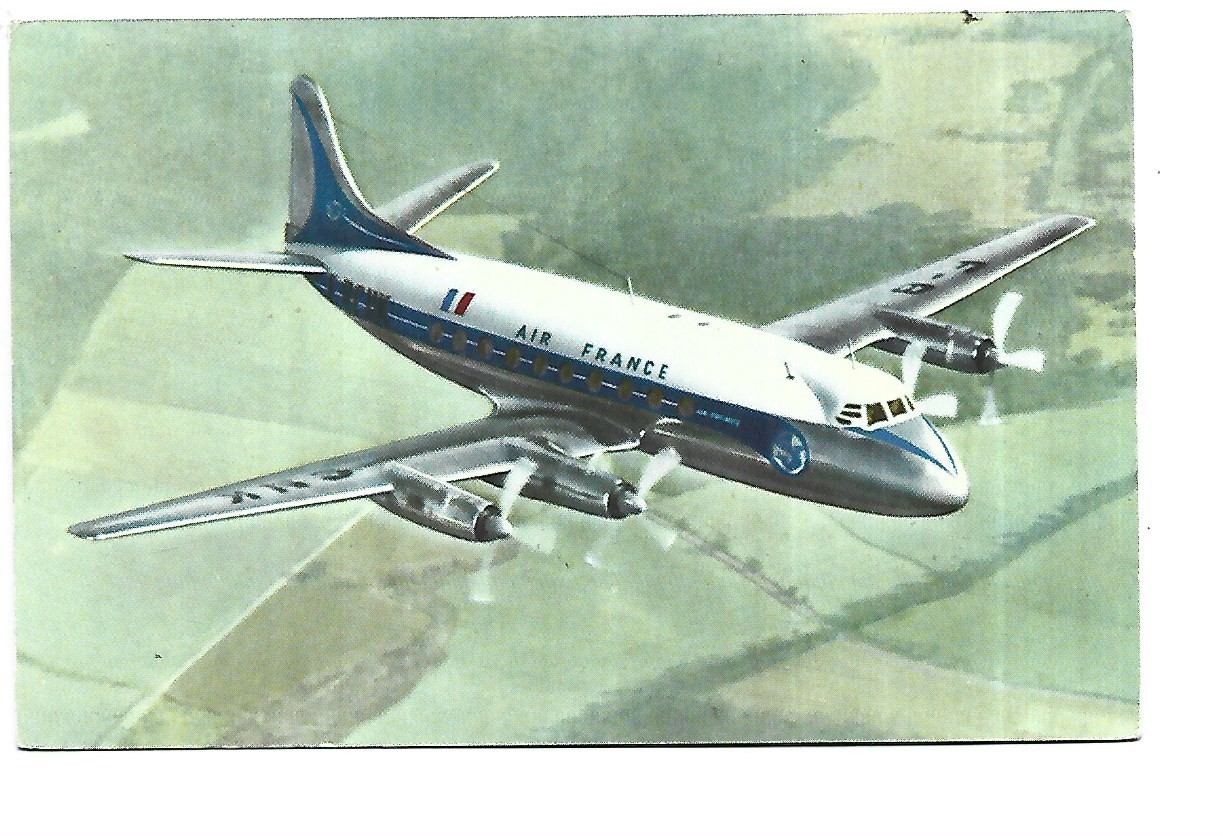 Aviation Airplane Air France Vickers Viscount Postcard Theme, 1 Piece