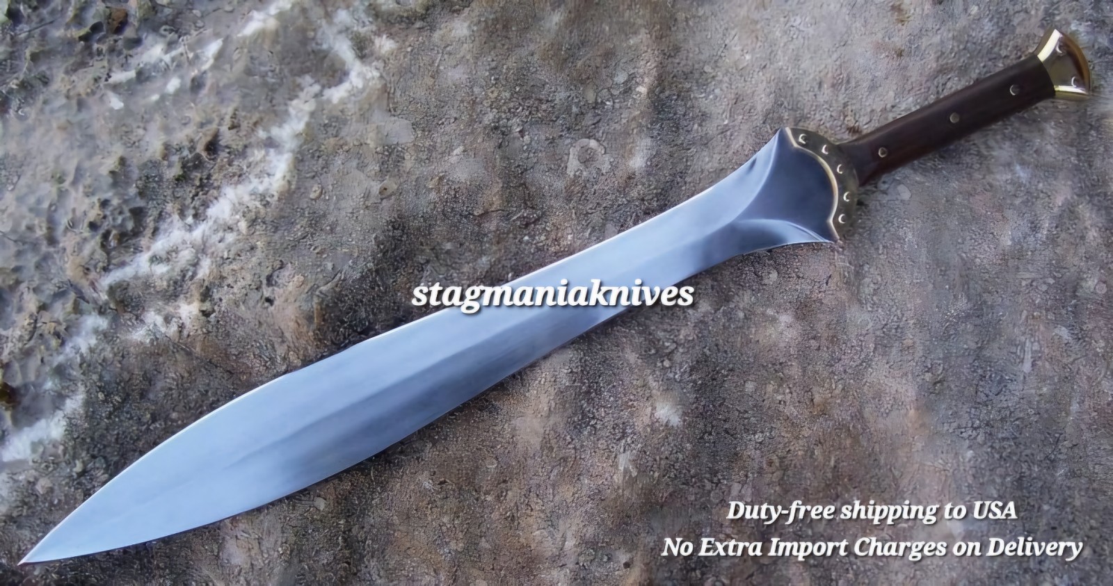Premium Handmade J2 Steel Full Tang Hunting Ancient Greek Xiphos Leaf Sword