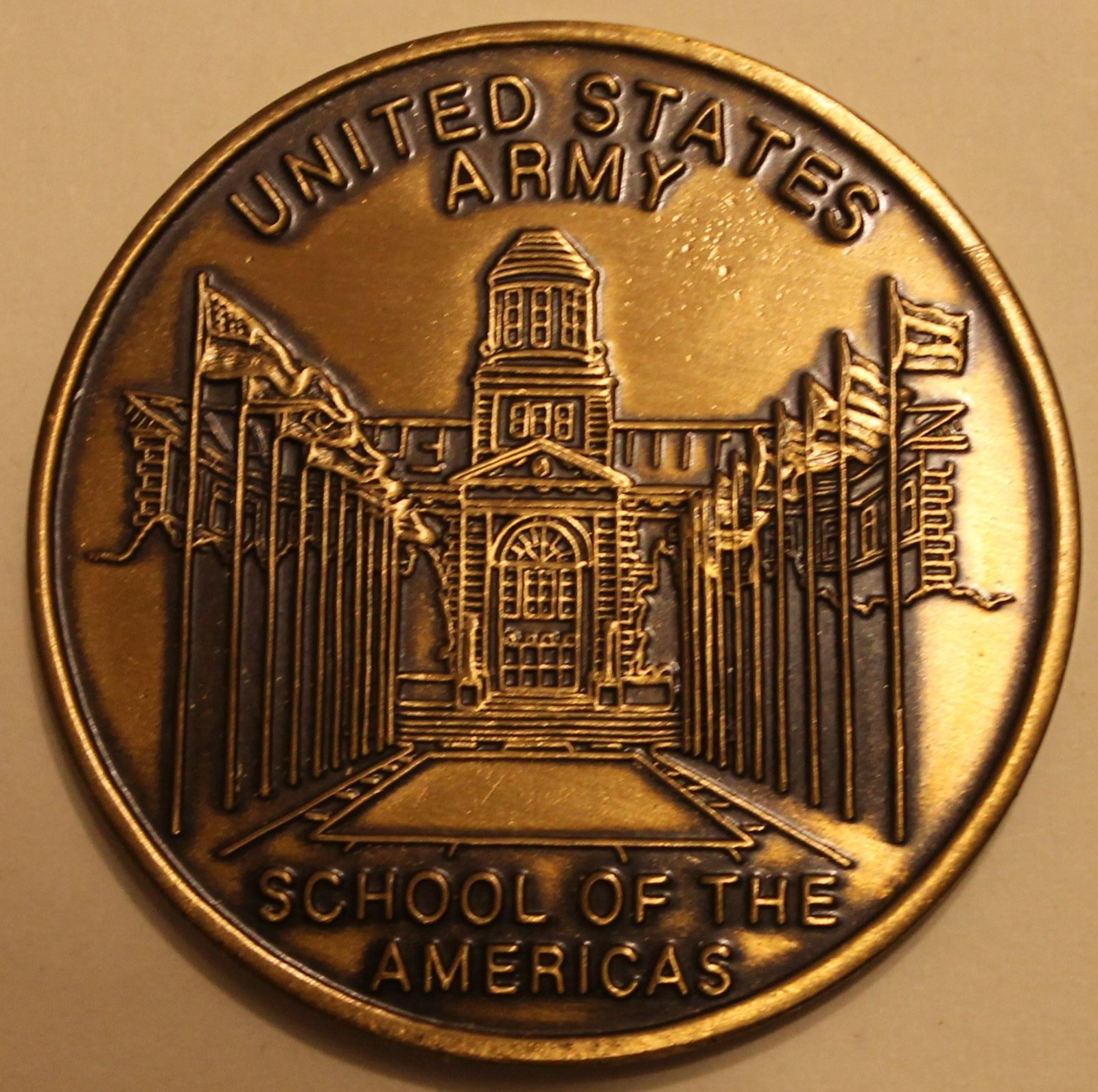 United States Army School of the Americas Bronze Army Challenge Coin