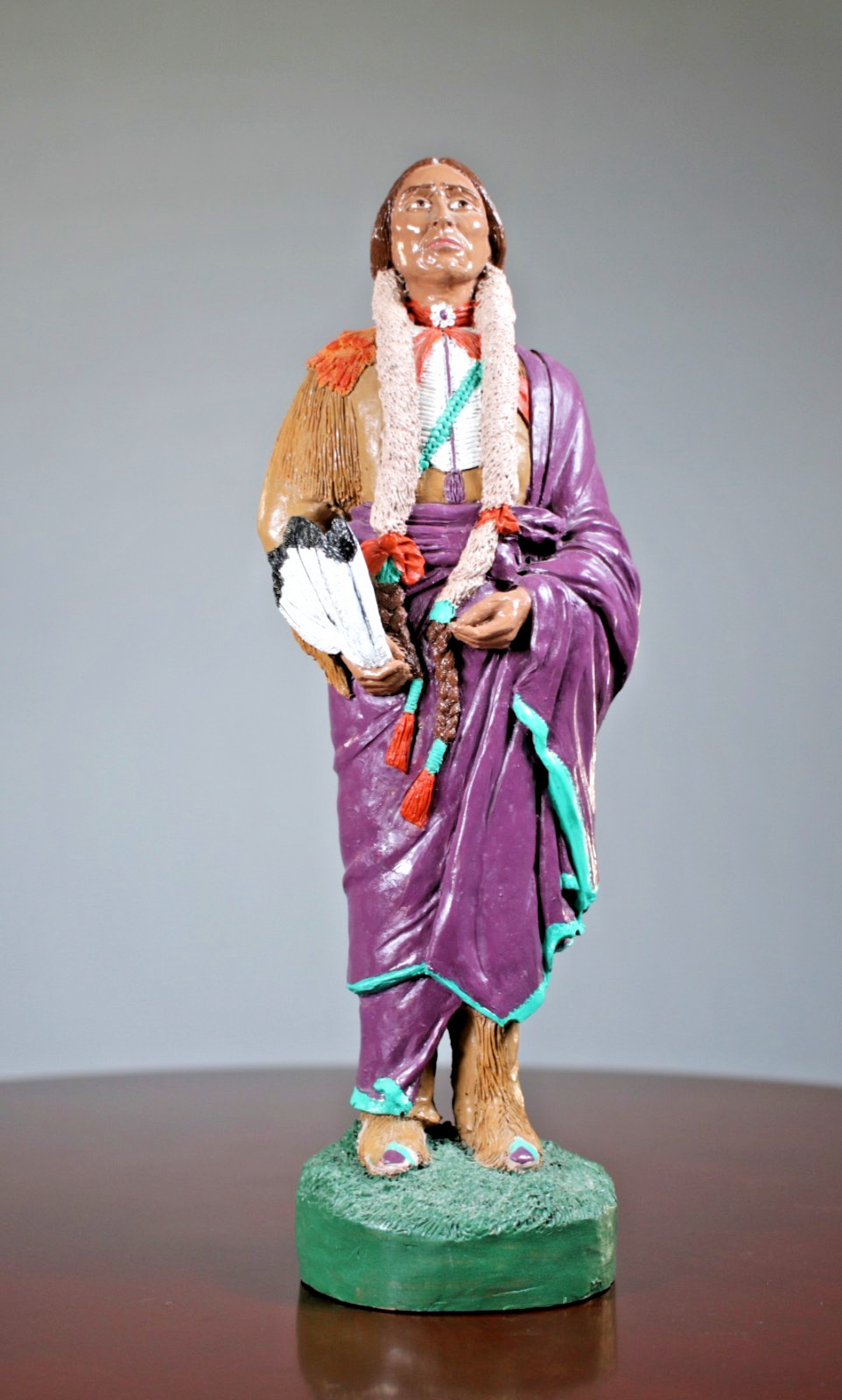Quanah Parker Comanche Chief Heavy Resin Figurine Statuette 1990s Vintage