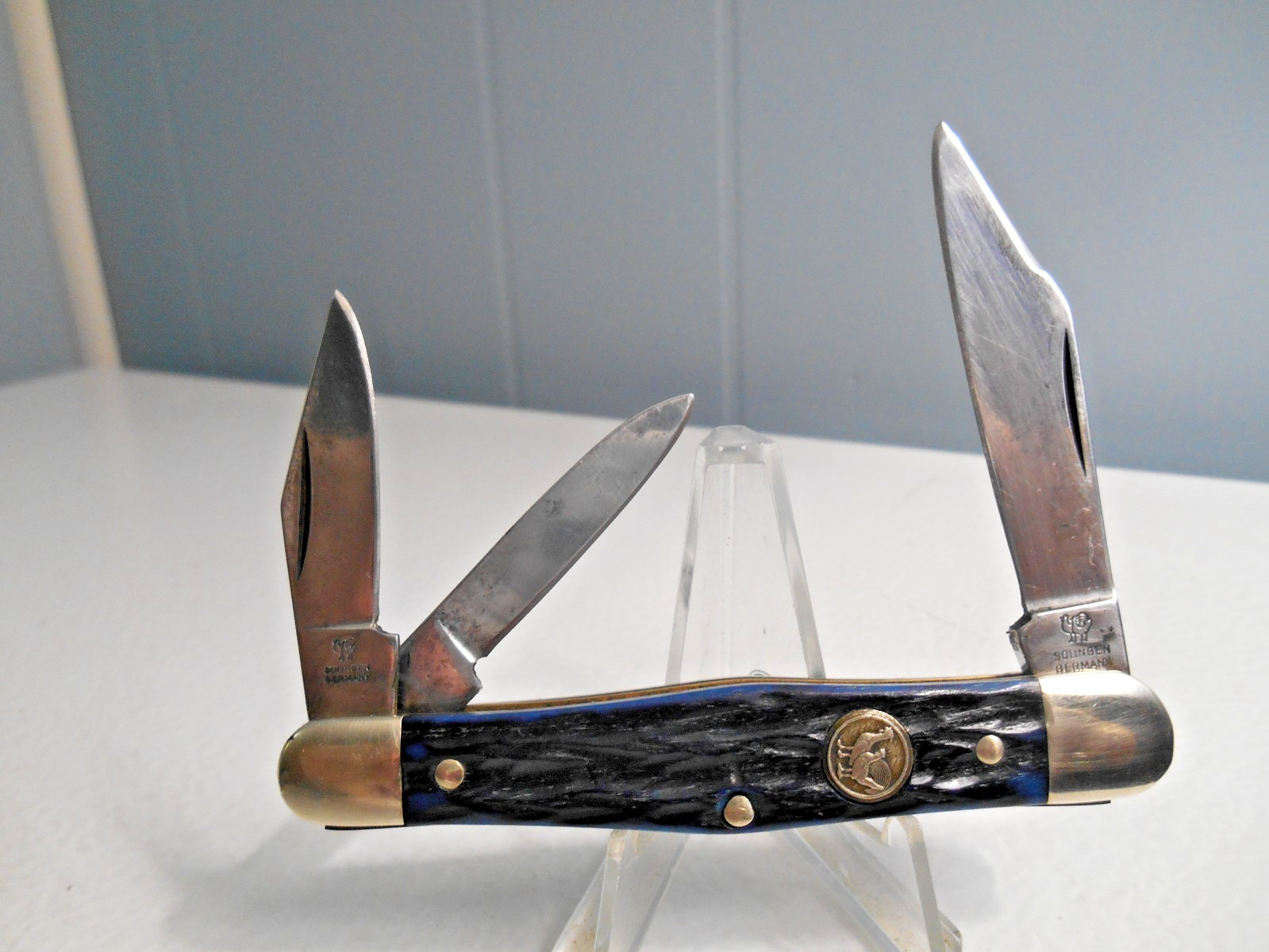 VINTAGE HEN & ROOSTER SOLINGEN GERMANY 373 0-CB 3 BLADE WHITTLER POCKET KNIFE